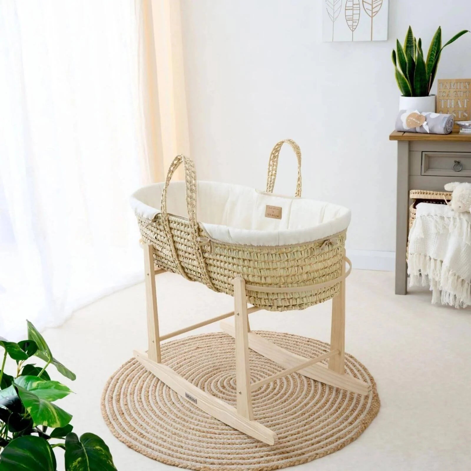 Clair de Lune Cream Organic Palm Moses Basket - Cream - ebebek - Black Friday