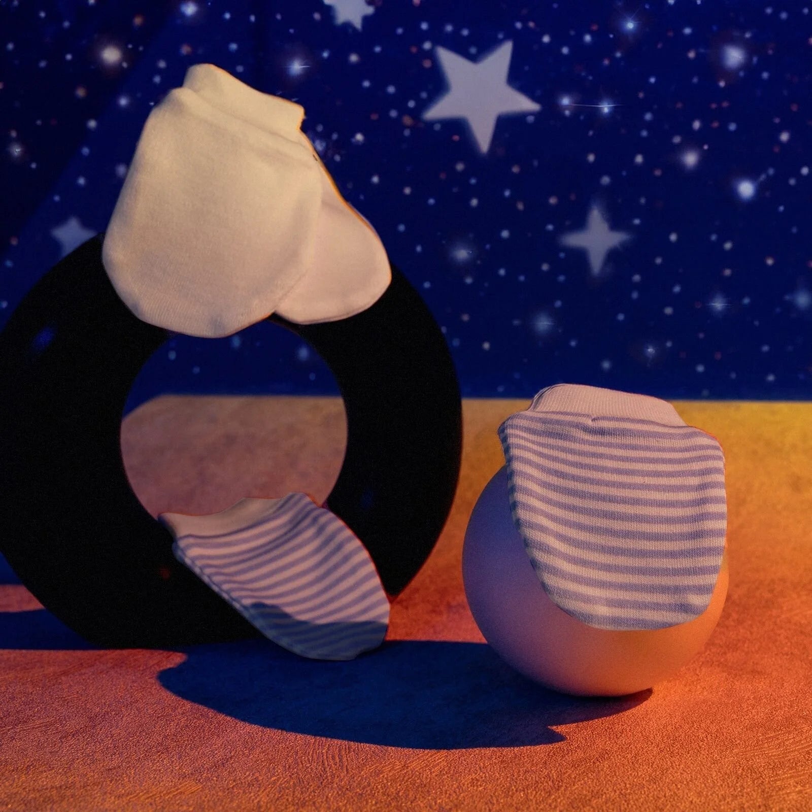 HelloBaby Newborn Striped - Straight Mittens - Blue - HelloBaby - ebebek