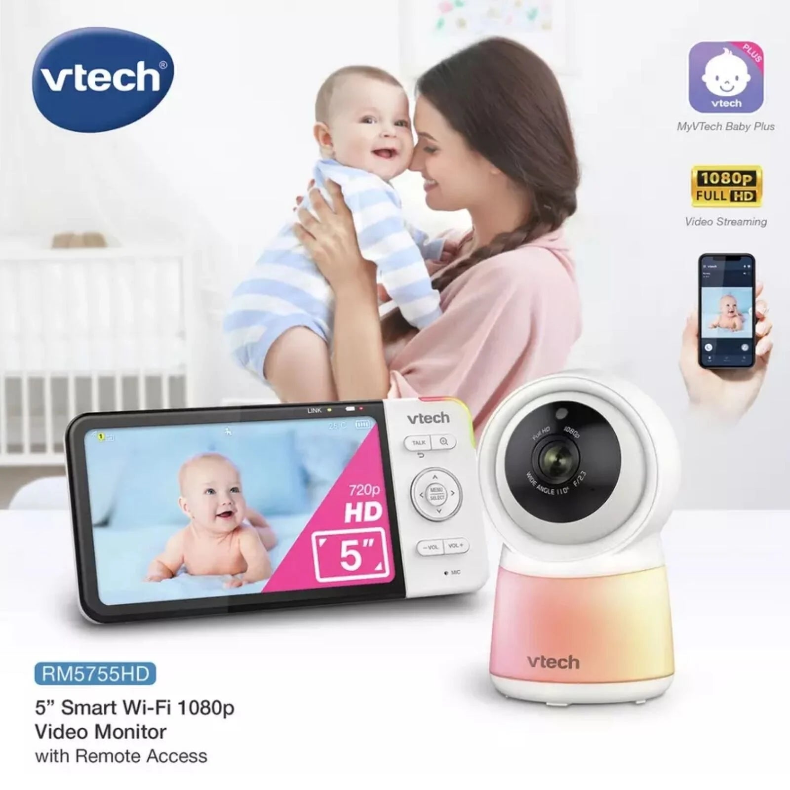 VTech RM5755HD 5" Smart Wi - Fi 1080p Video Baby Monitor - ebebek - Black Friday