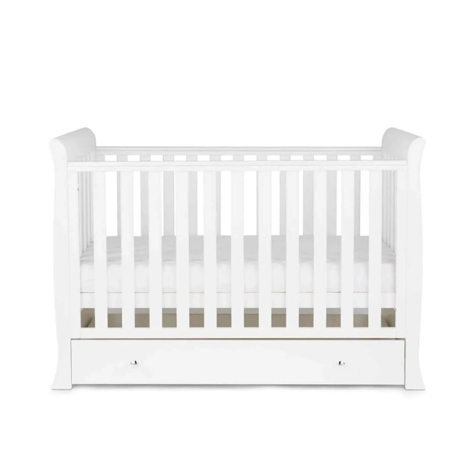 Ickle Bubba Snowdon Mini Cot Bed White - Premium Sprung Mattress - Ickle Bubba - ebebek