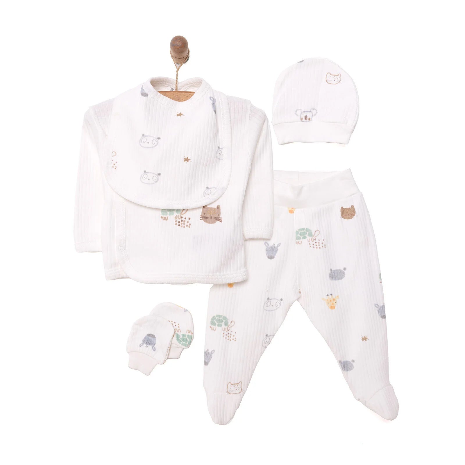 Tiffany Newborn Baby Boy 5 Pcs Hospital Pack - Ecru - ebebek - Black Friday