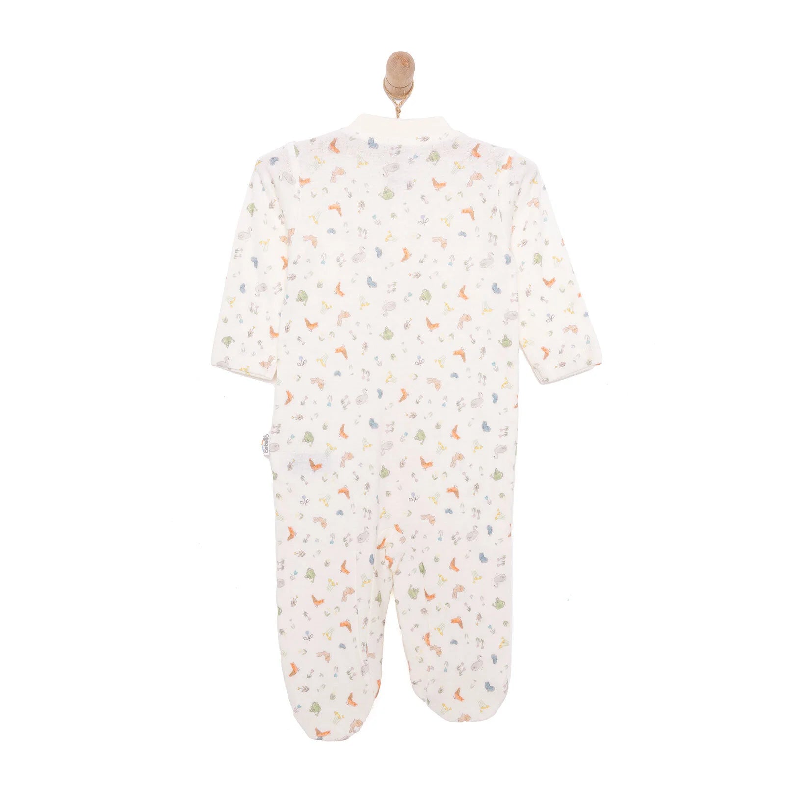 Bebetto Happy Garden Girl Footed Jumpsuit - Ecru - ebebek - Black Friday