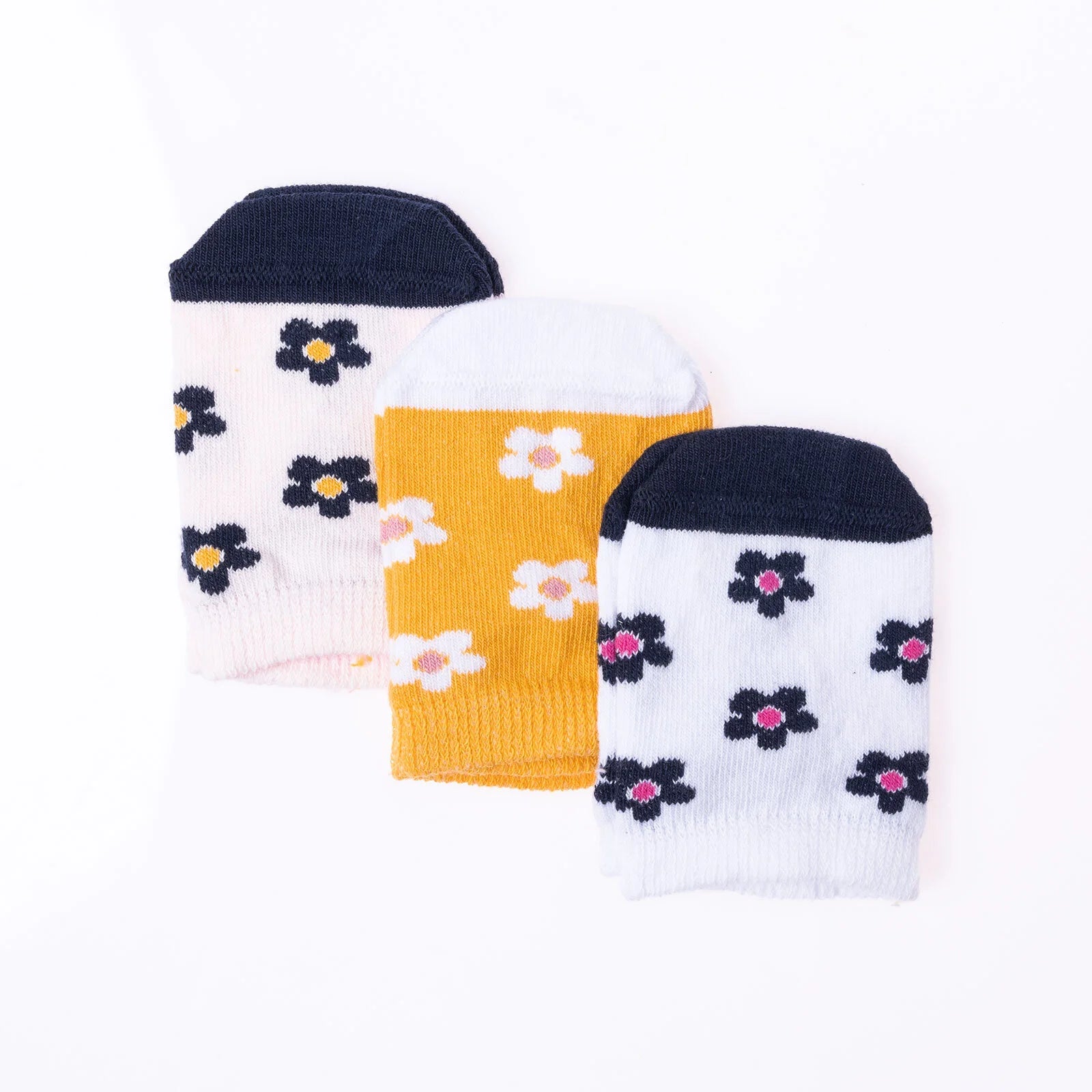 HelloBaby Baby Girl Flower Patterned Socks 3 Pcs - Yellow - ebebek - Black Friday