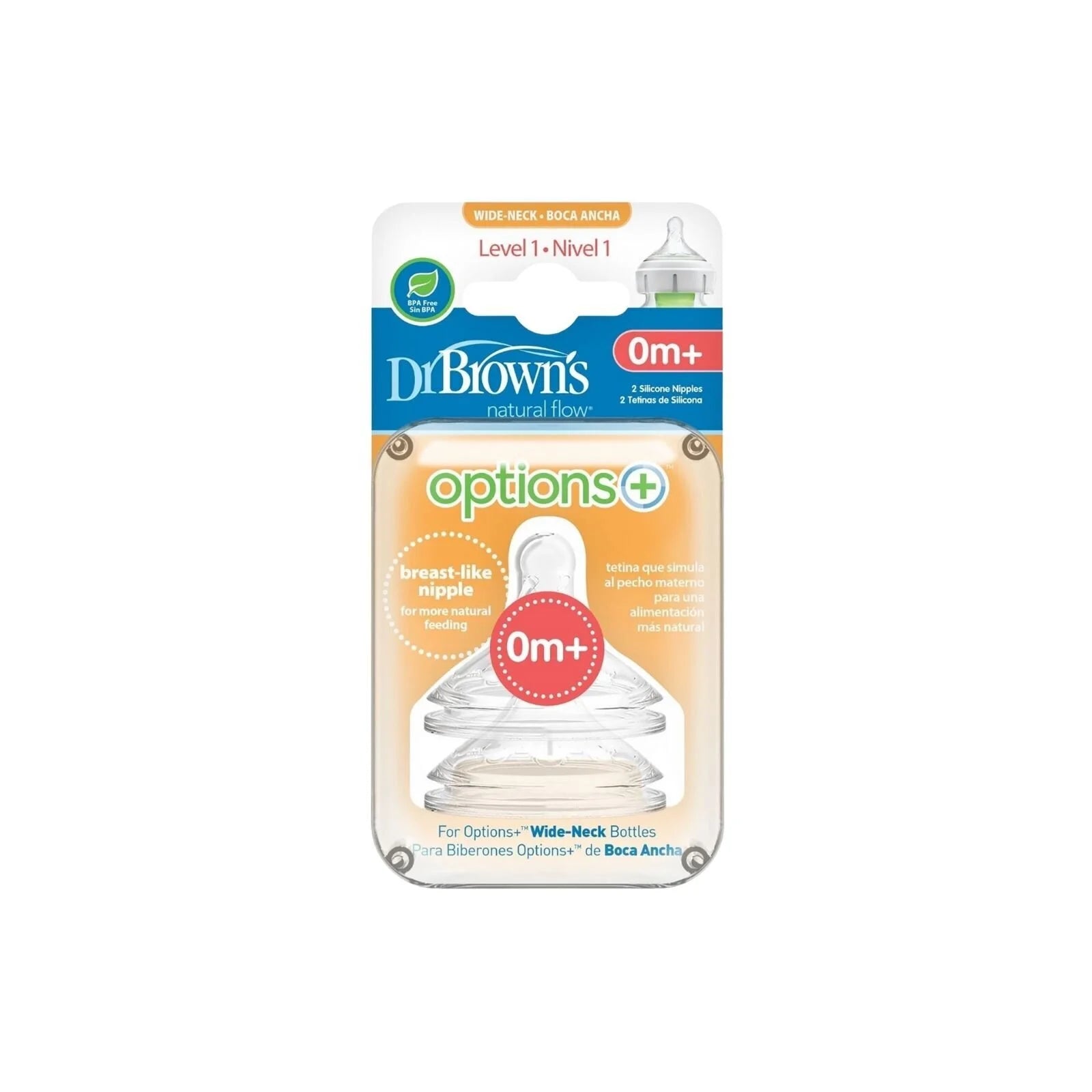 Dr. Brown's Options+ Baby Bottle Teats Level 1 Wide Neck 0+ months - ebebek - Black Friday