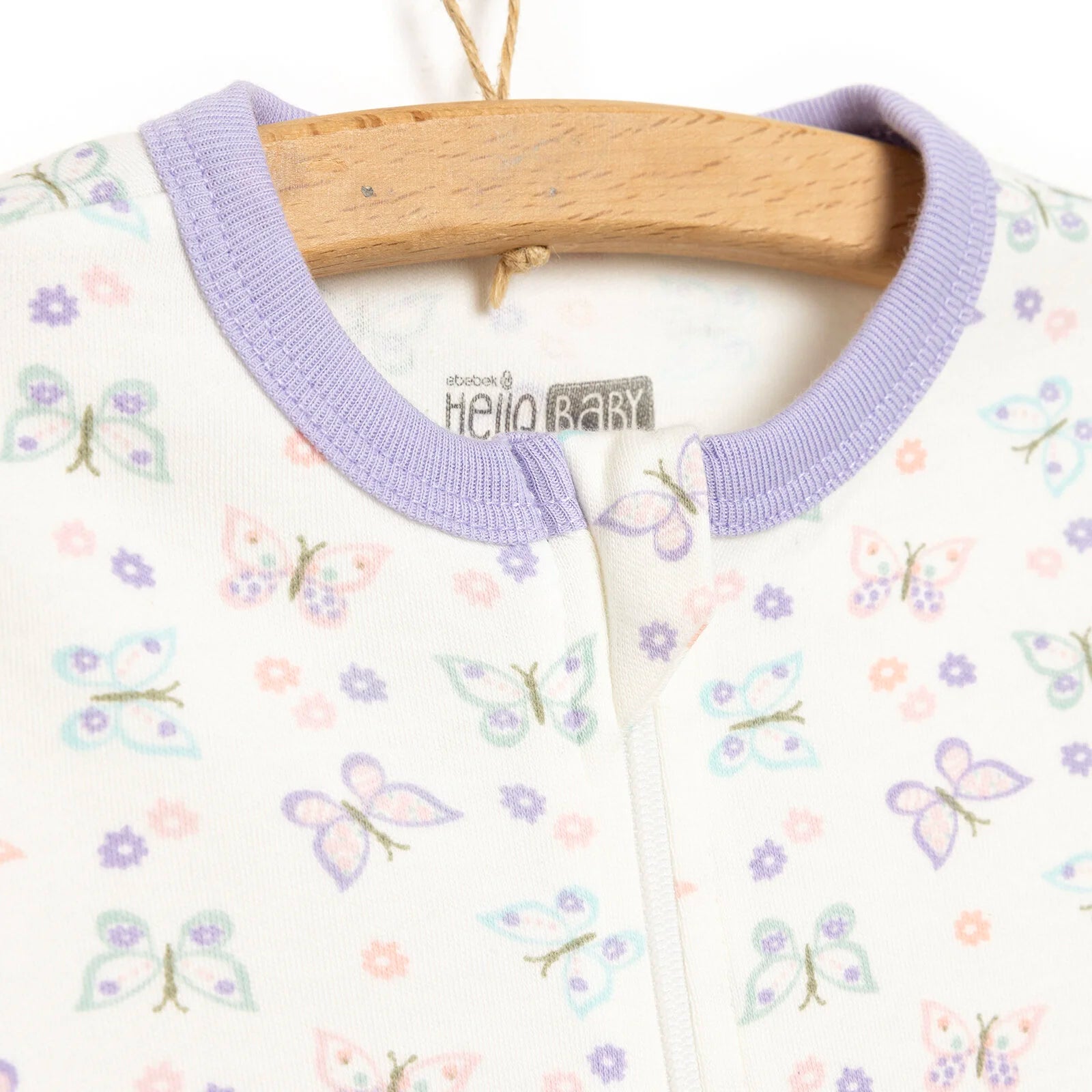 HelloBaby Newborn Butterfly Pattern Zipp - Ecru - ebebek - Black Friday