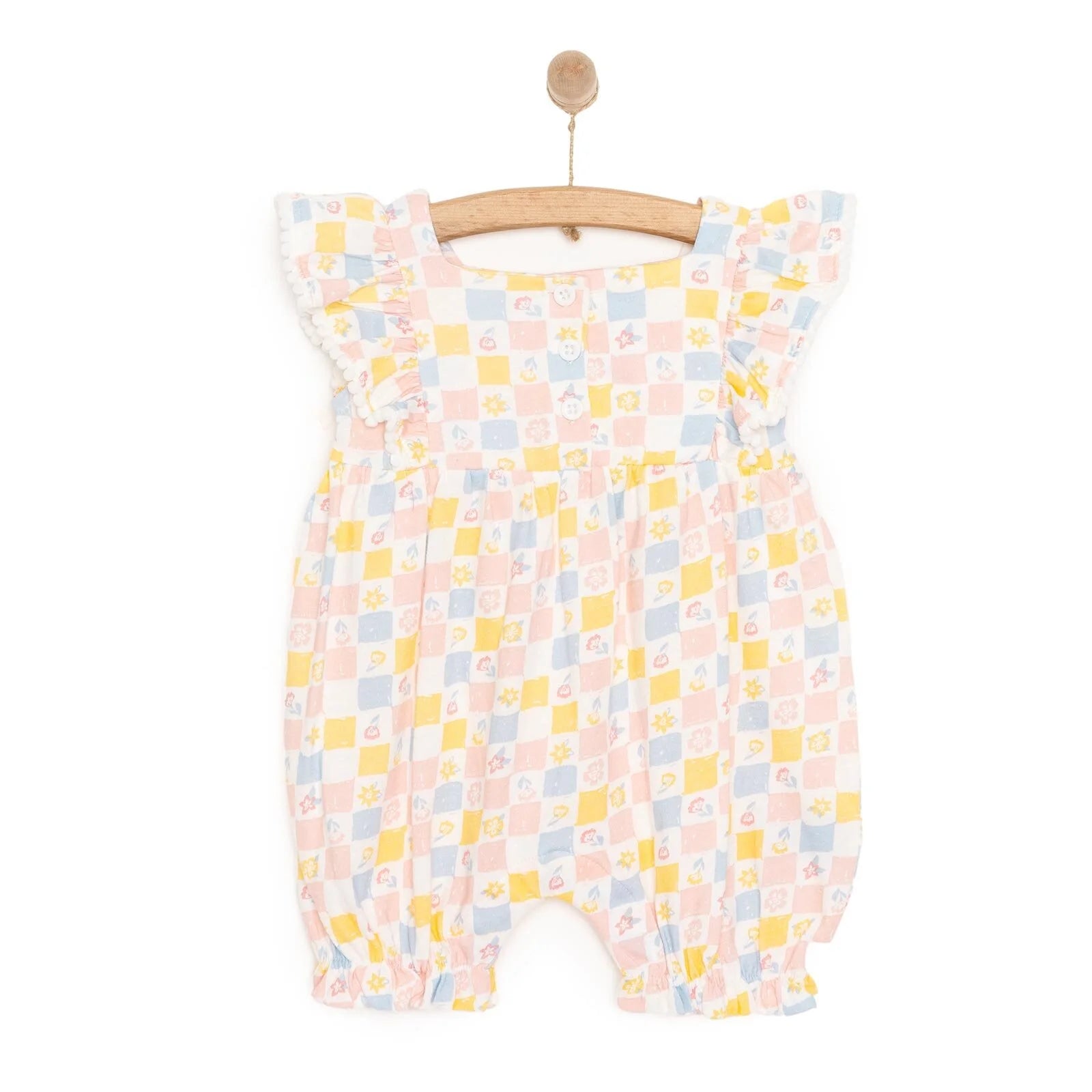 HelloBaby Flowers Girl Short Overalls - Printed - ebebek - Black Friday