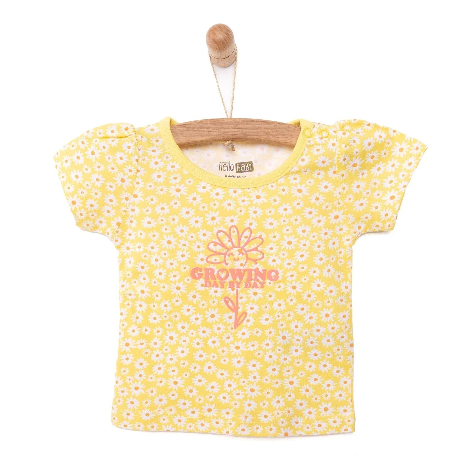 HelloBaby Baby Girl Basic Daisy Printed Tshirt - Yellow - ebebek - Black Friday