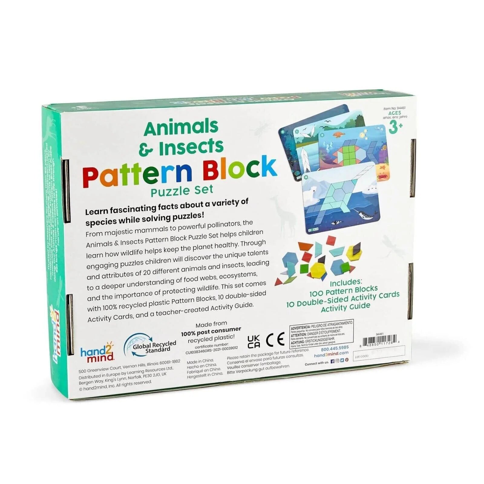 hand2mind Animals & Insects Pattern Block Puzzle Set - ebebek - Black Friday
