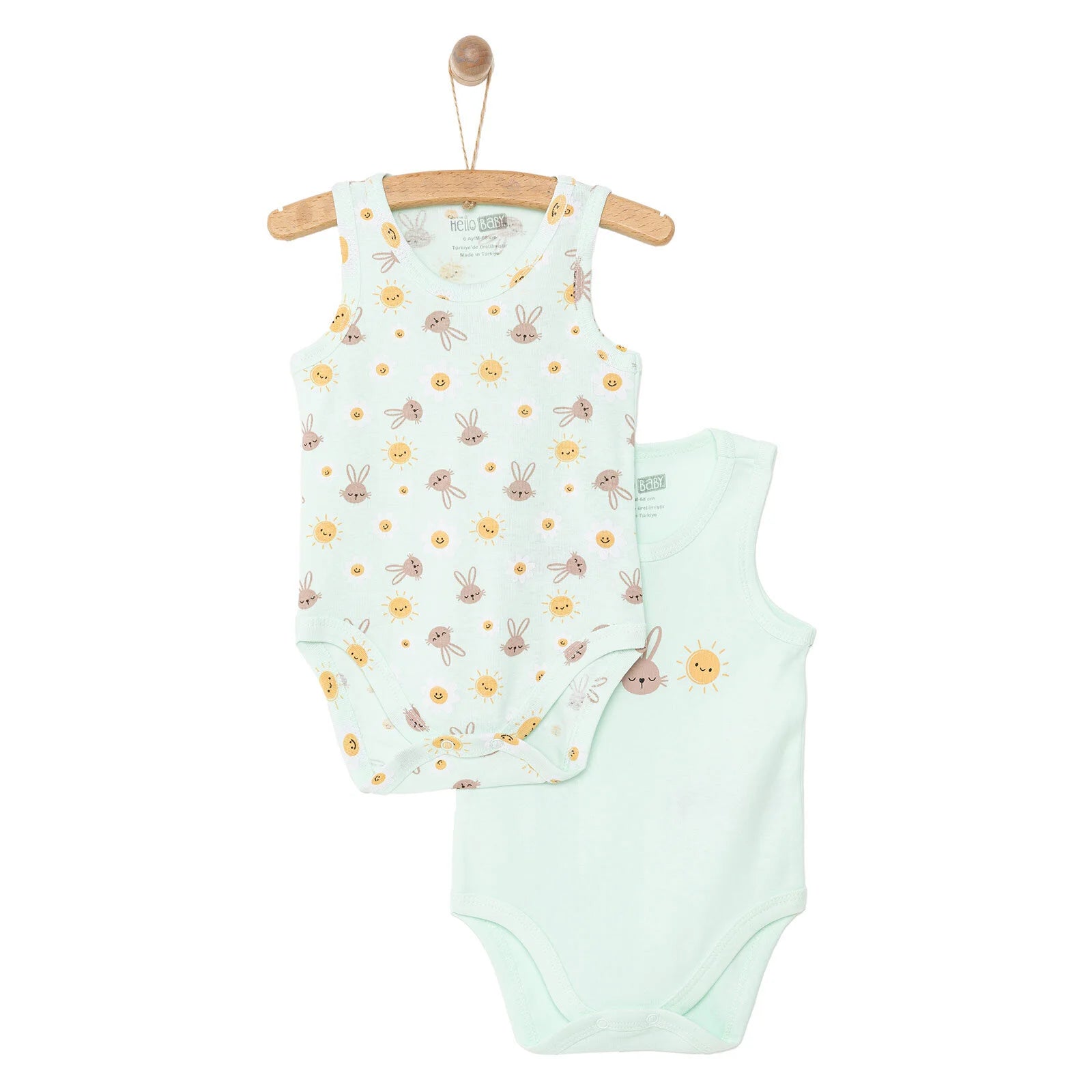 HelloBaby Baby Girl Athele Bodysuit 2 Pcs - Light Green - ebebek - Black Friday