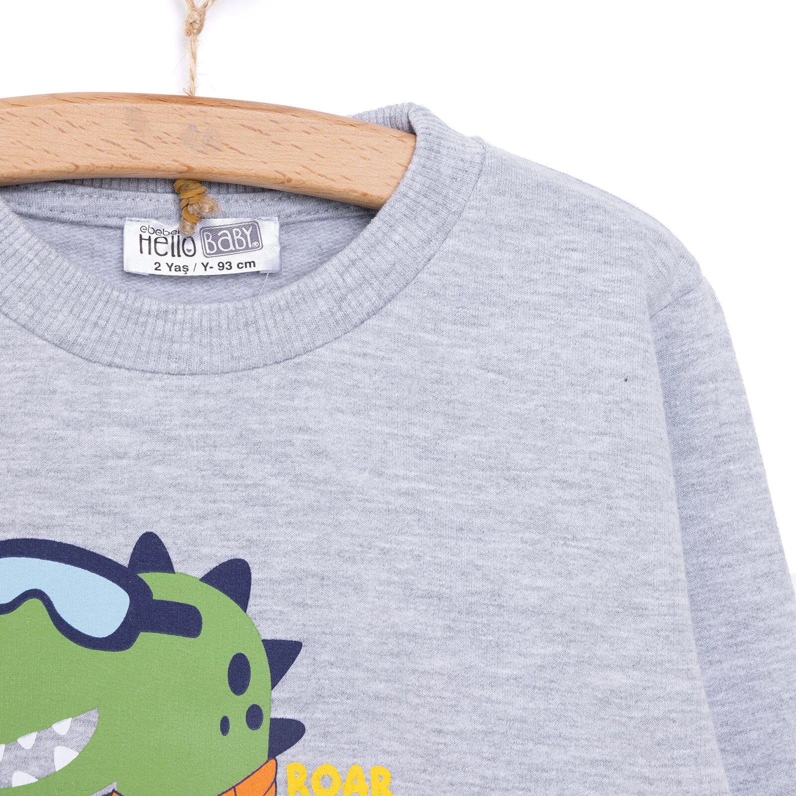 HelloBaby Basic Low Raised Sweatshirt - Grey Melange - ebebek - Black Friday