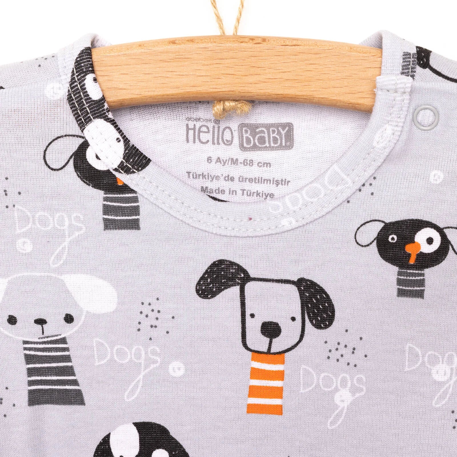 HelloBaby Basic Rib Short Sleeve Baby Bodysuit 2 Pcs - Grey - ebebek - Black Friday