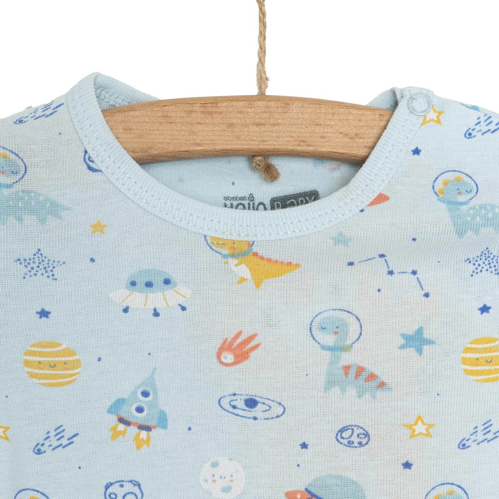 HelloBaby Galaxy Patterned Short Sleeve Bodysuit - Blue - ebebek - Black Friday