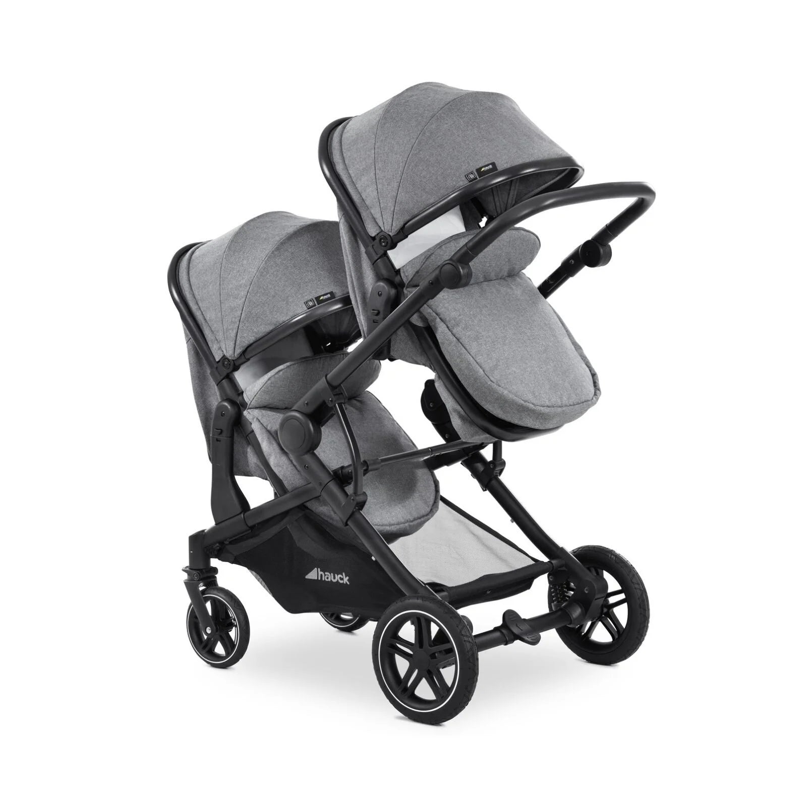 Hauck Atlantic Twin Double Stroller - Grey - ebebek - Black Friday