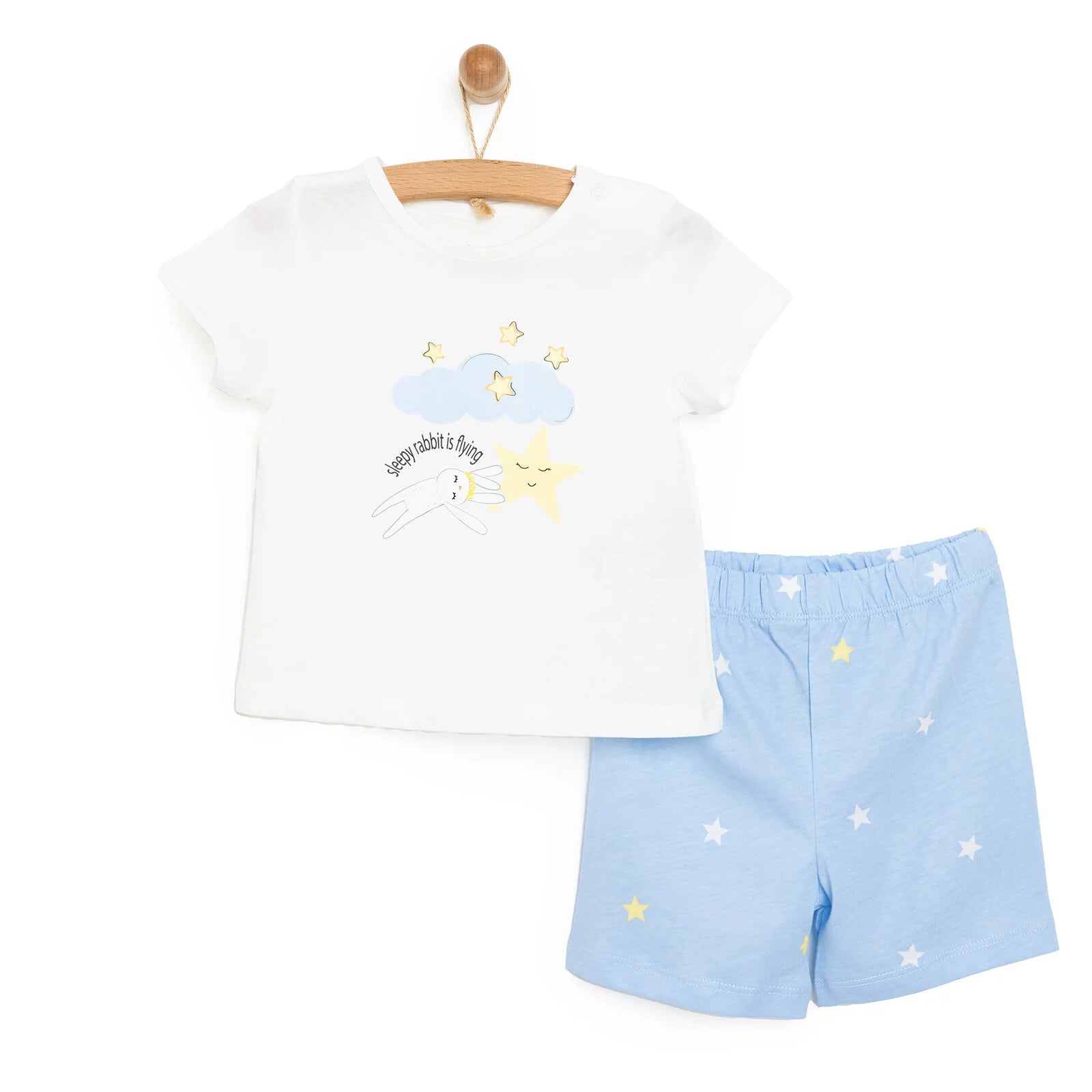 HelloBaby Baby Boy Short Sleeve Pyjamas Set - Ecru - ebebek - Black Friday