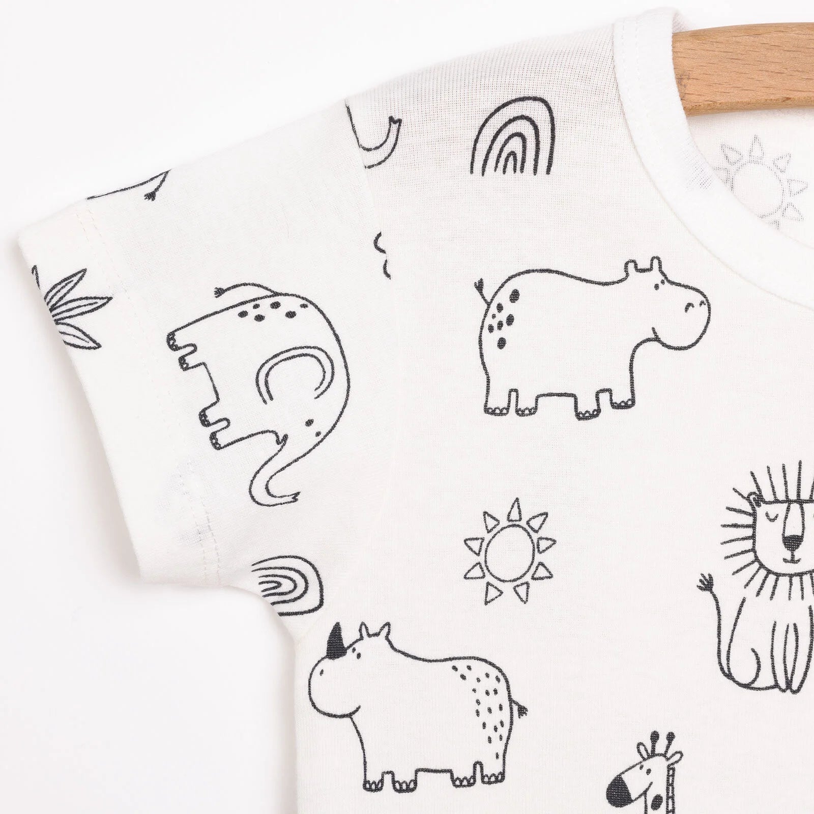 HelloBaby Boy Short Sleeve Bodysuit - Ecru - ebebek - Black Friday