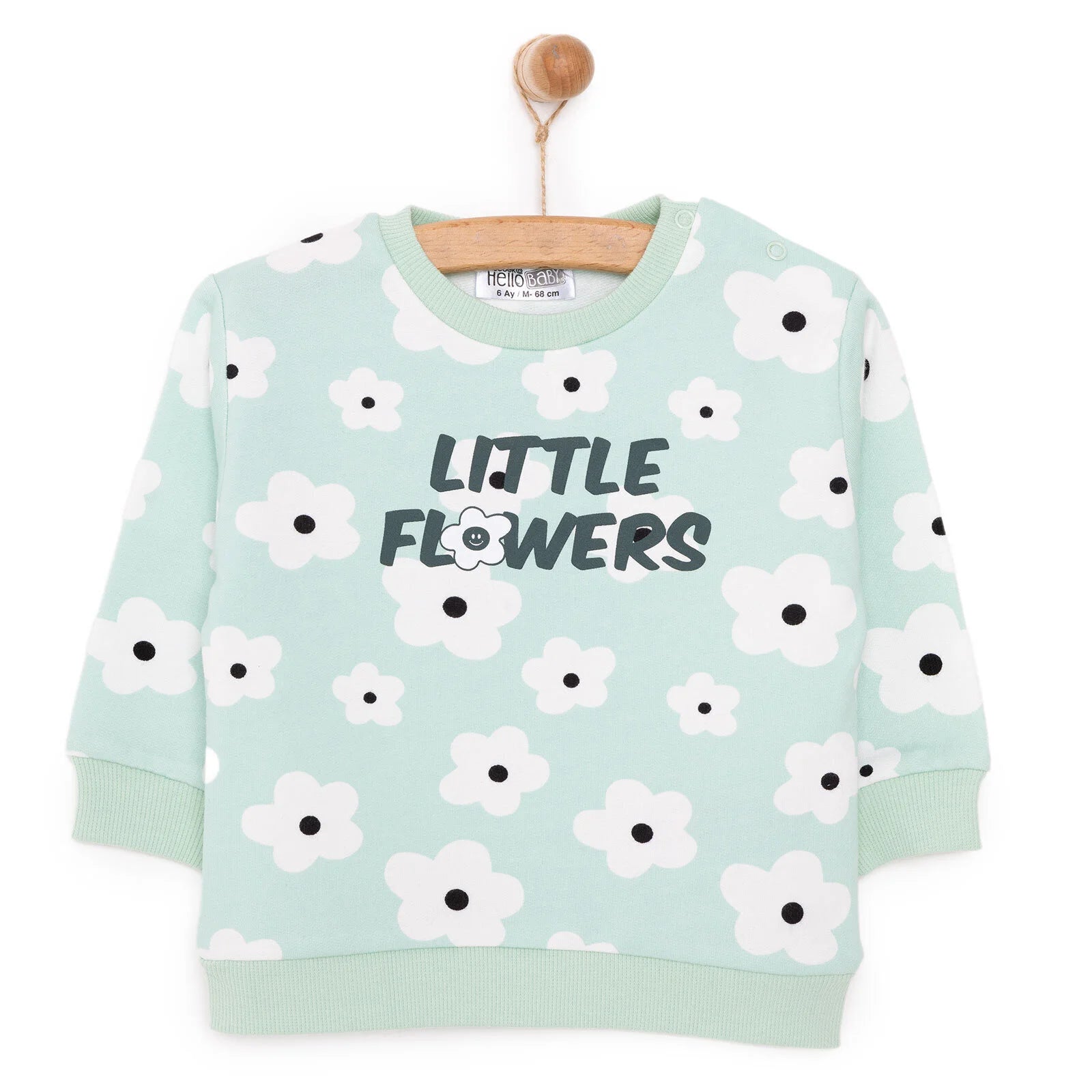 HelloBaby Basic Low Raised Written Daisy Sweatshirt - Printed - ebebek - Black Friday