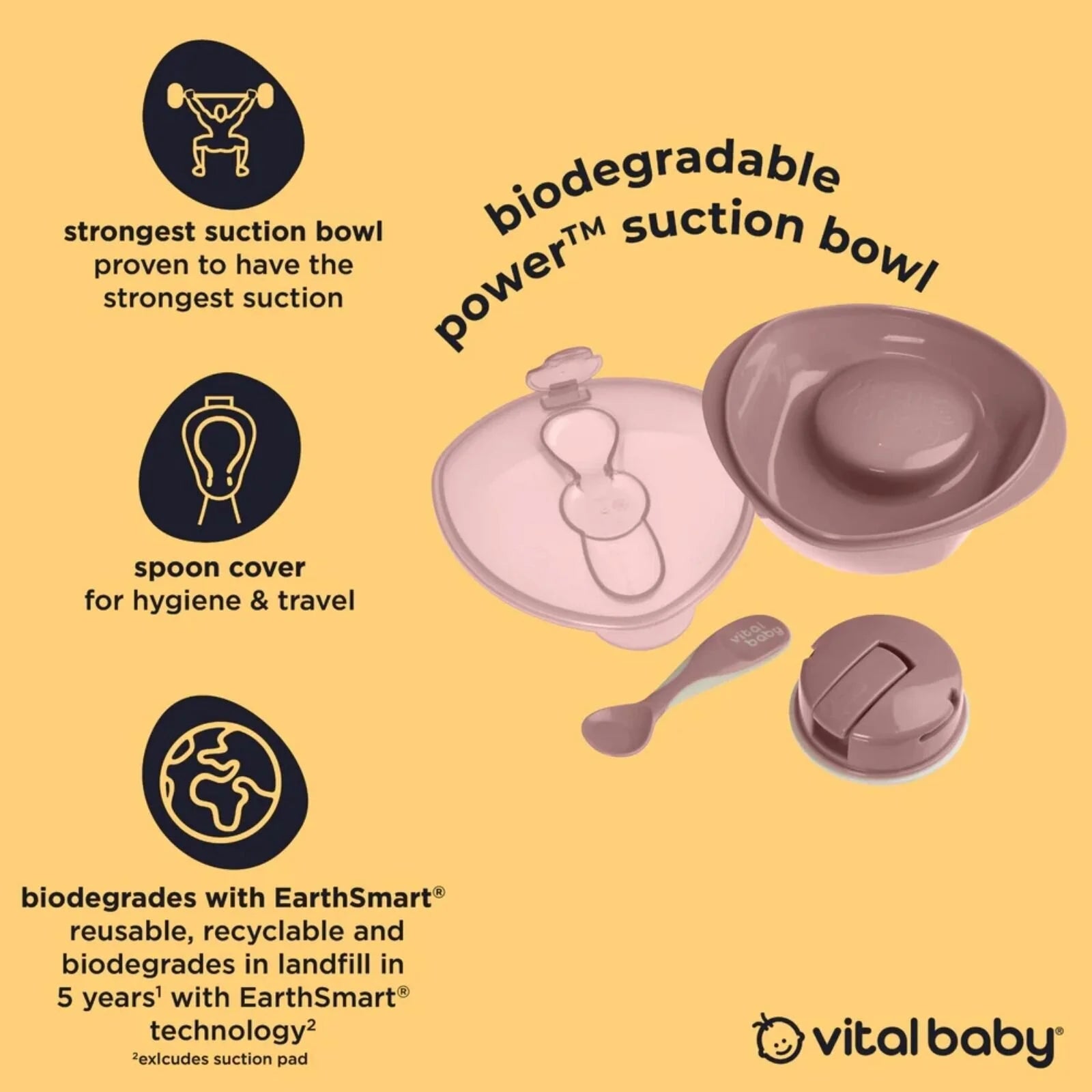 Vital Baby Nourish Power Suction Bowl - Natural Berry - ebebek - Black Friday