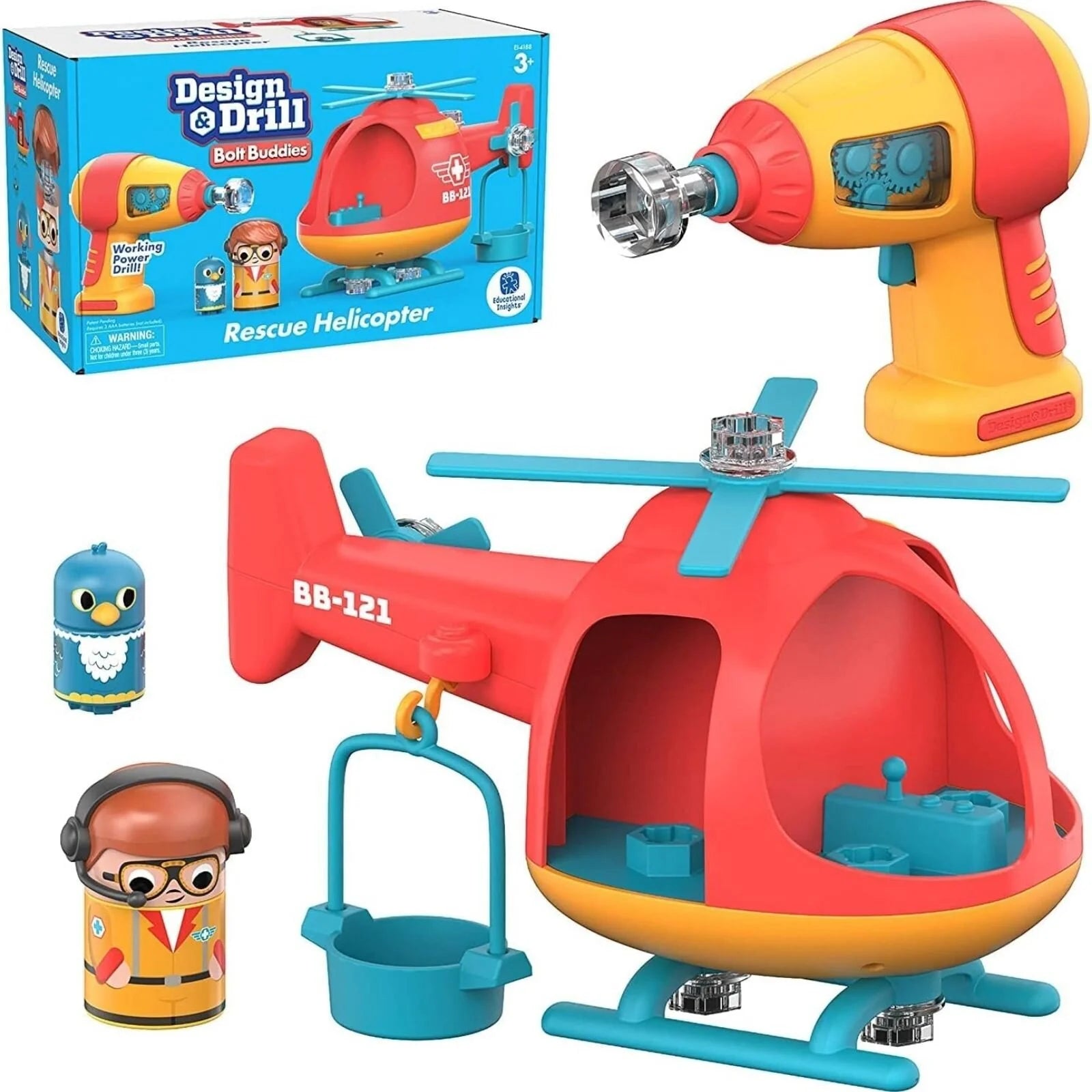 Design&Drill Bolt Buddies Police Helicopter - ebebek - Black Friday