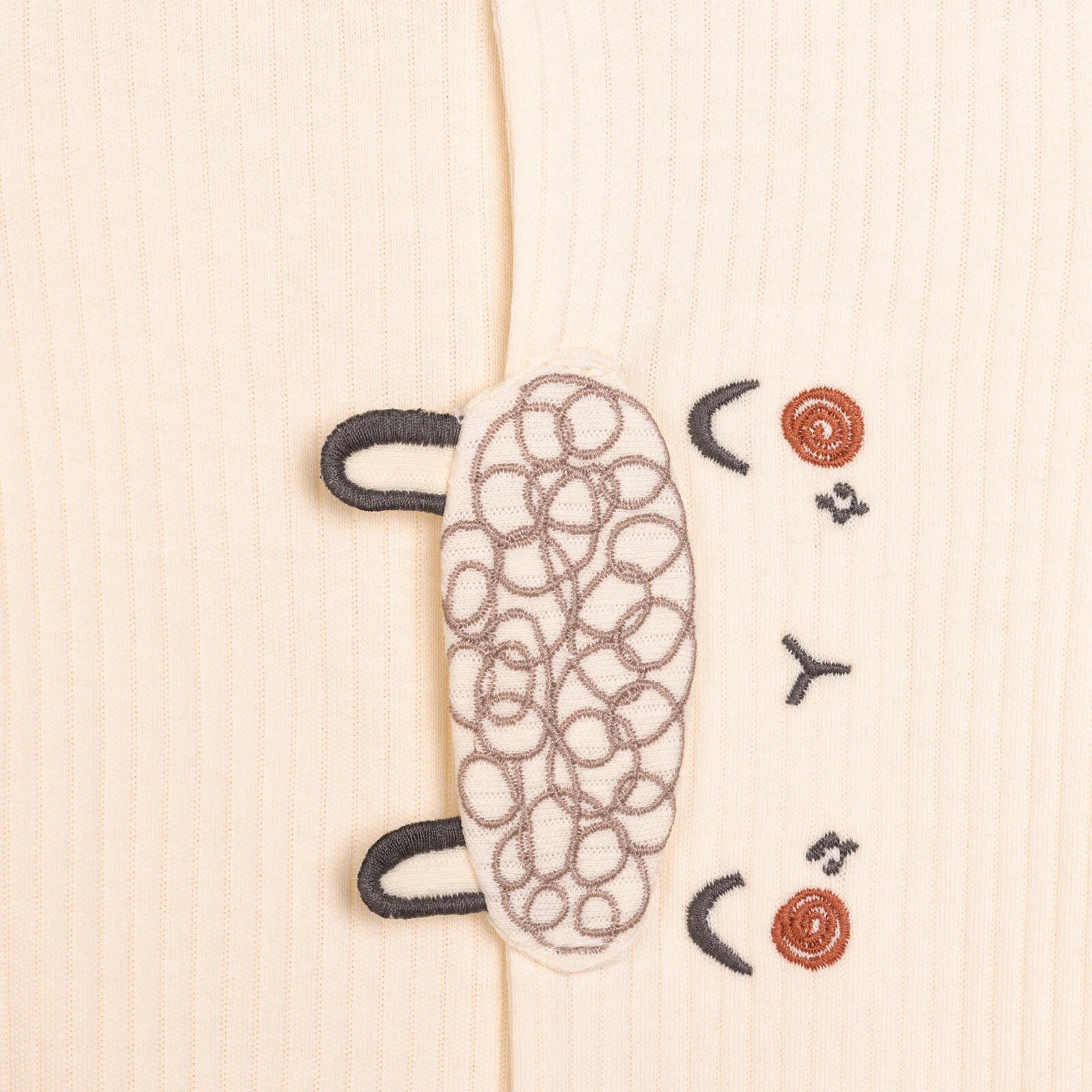 Bebetto Newborn Organic Little Lamp Footed Jumpsuit - Ecru - ebebek - Black Friday