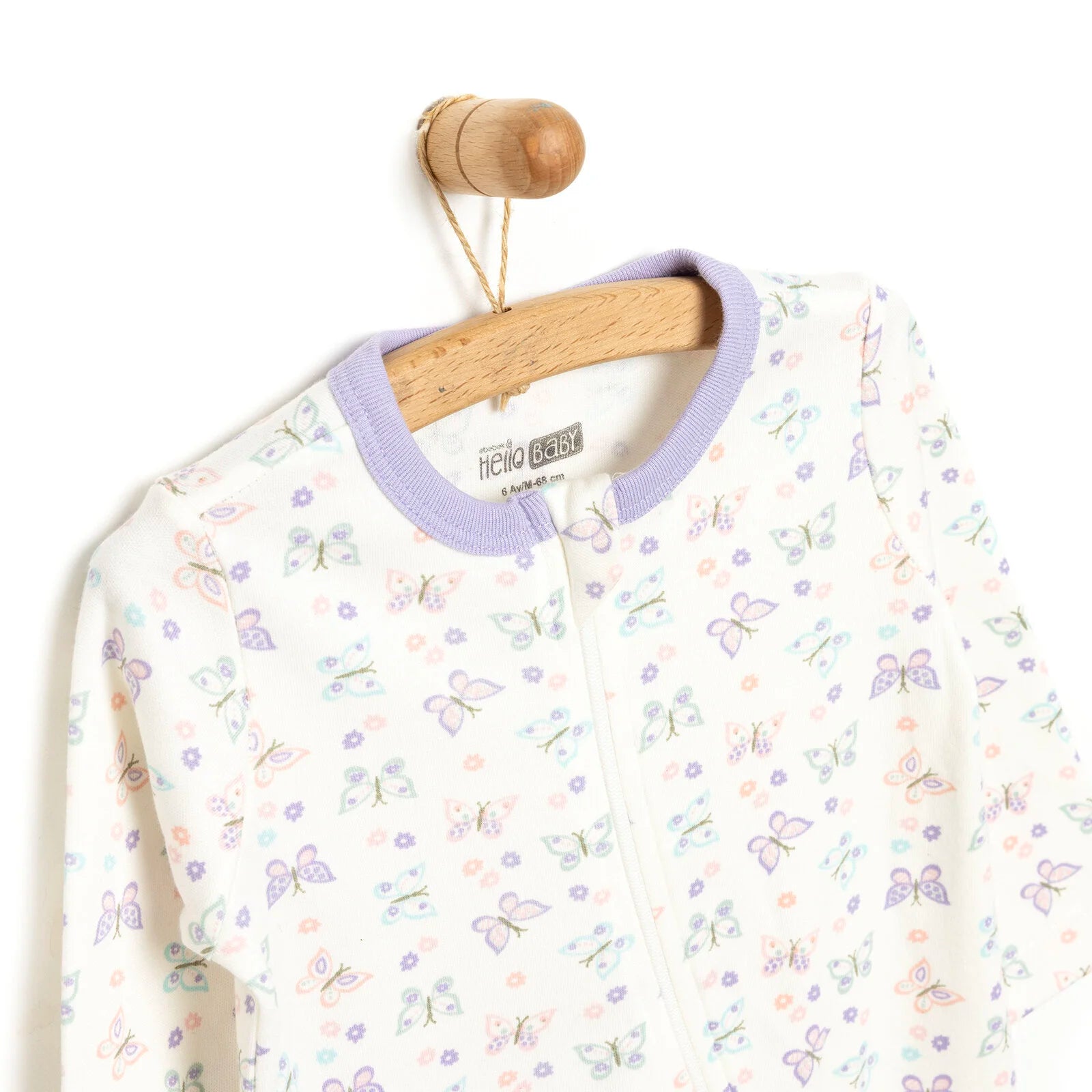 HelloBaby Newborn Butterfly Pattern Zipp - Ecru - ebebek - Black Friday