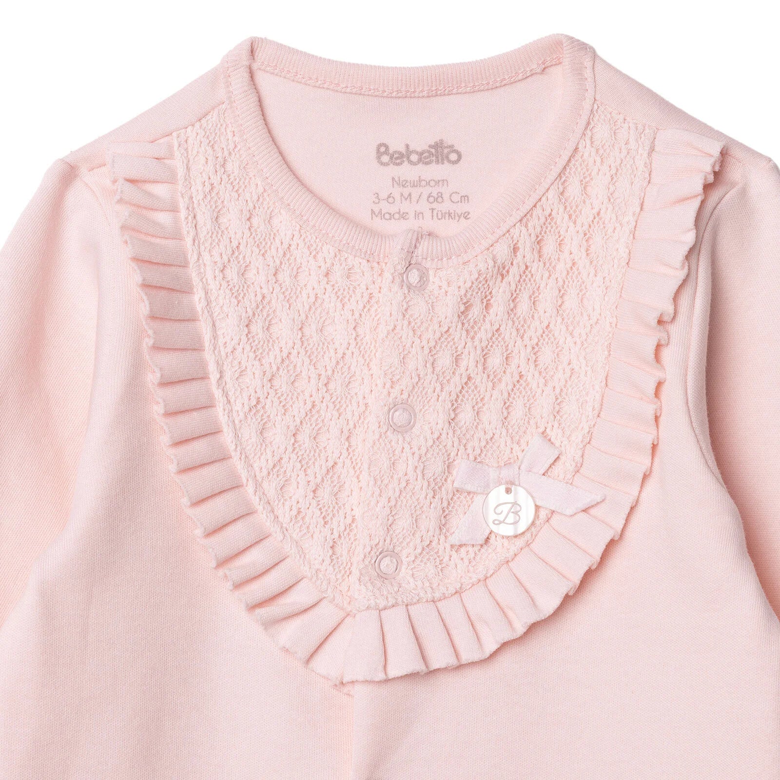 Bebetto Newborn Footed Jumpsuit - Pink - ebebek - Black Friday