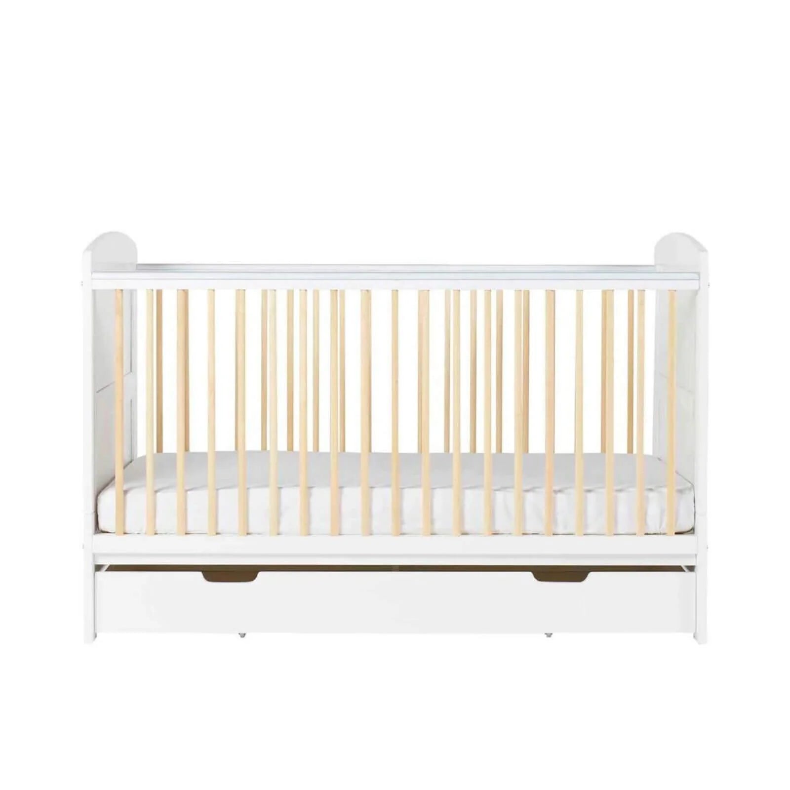Ickle Bubba Coleby Scandi Cot Bed with Under Drawer Scandi White - Premium Sprung Mattress - ebebek - Black Friday