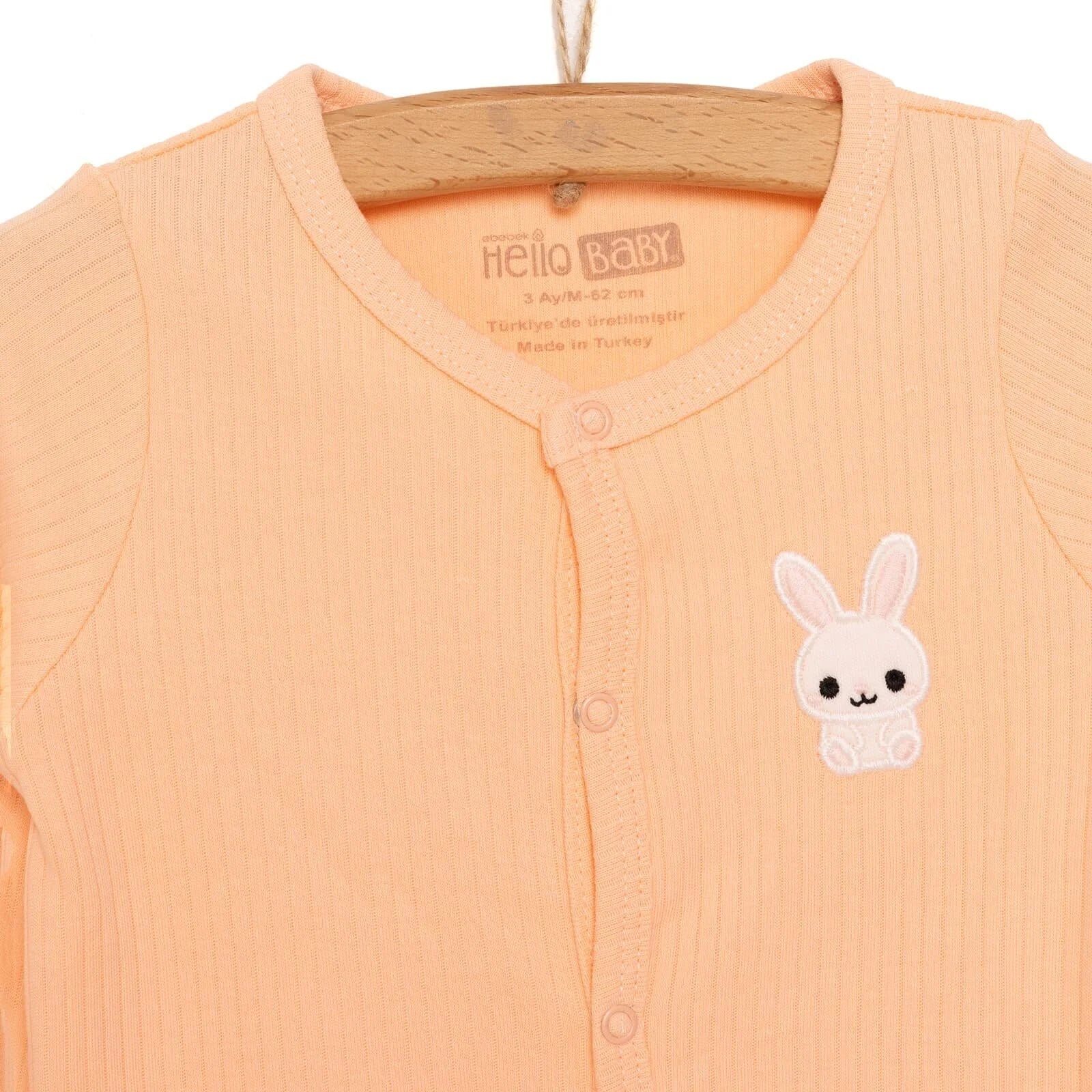 HelloBaby Newborn Girl Footed Jumpsuit - Salmon - ebebek - Black Friday