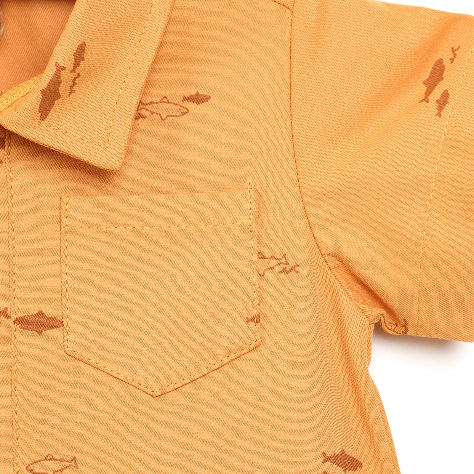 Bebbek Baby Shark Short Sleeve Jumpsuit - Orange - ebebek - Black Friday