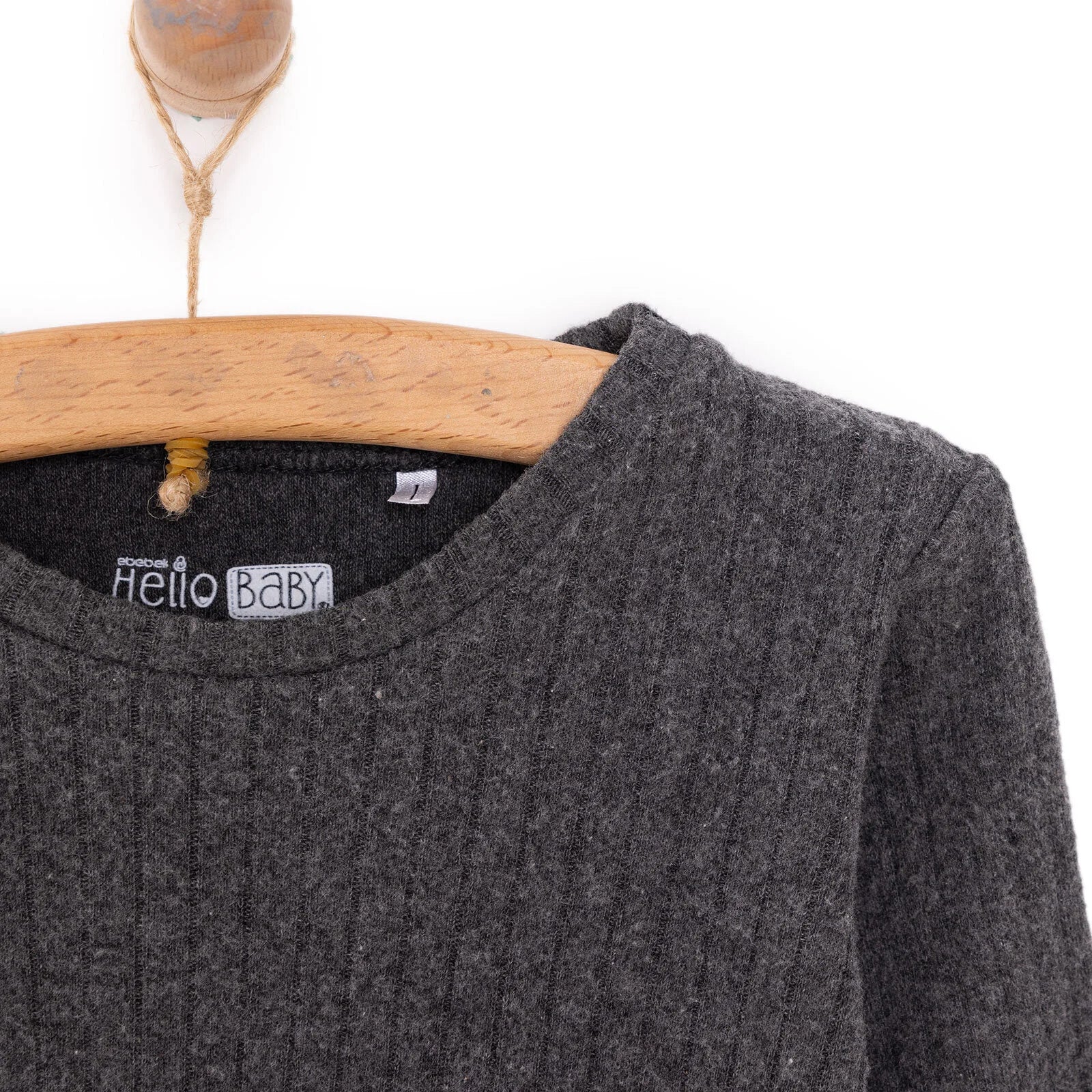 HelloBaby Baby Boy Long Sleeve Pyjamas Set - Dark Grey - ebebek - Black Friday