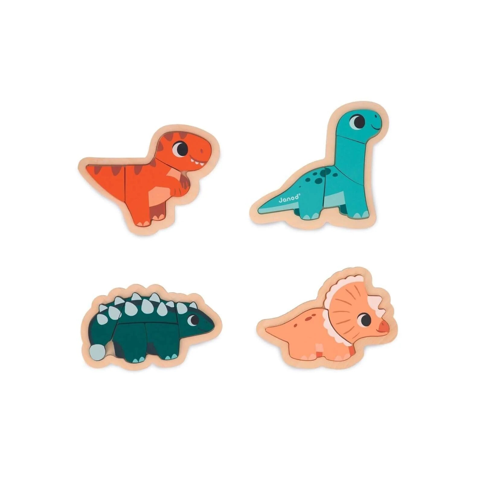 Janod 4 Progressive Puzzles Dino - ebebek - Black Friday