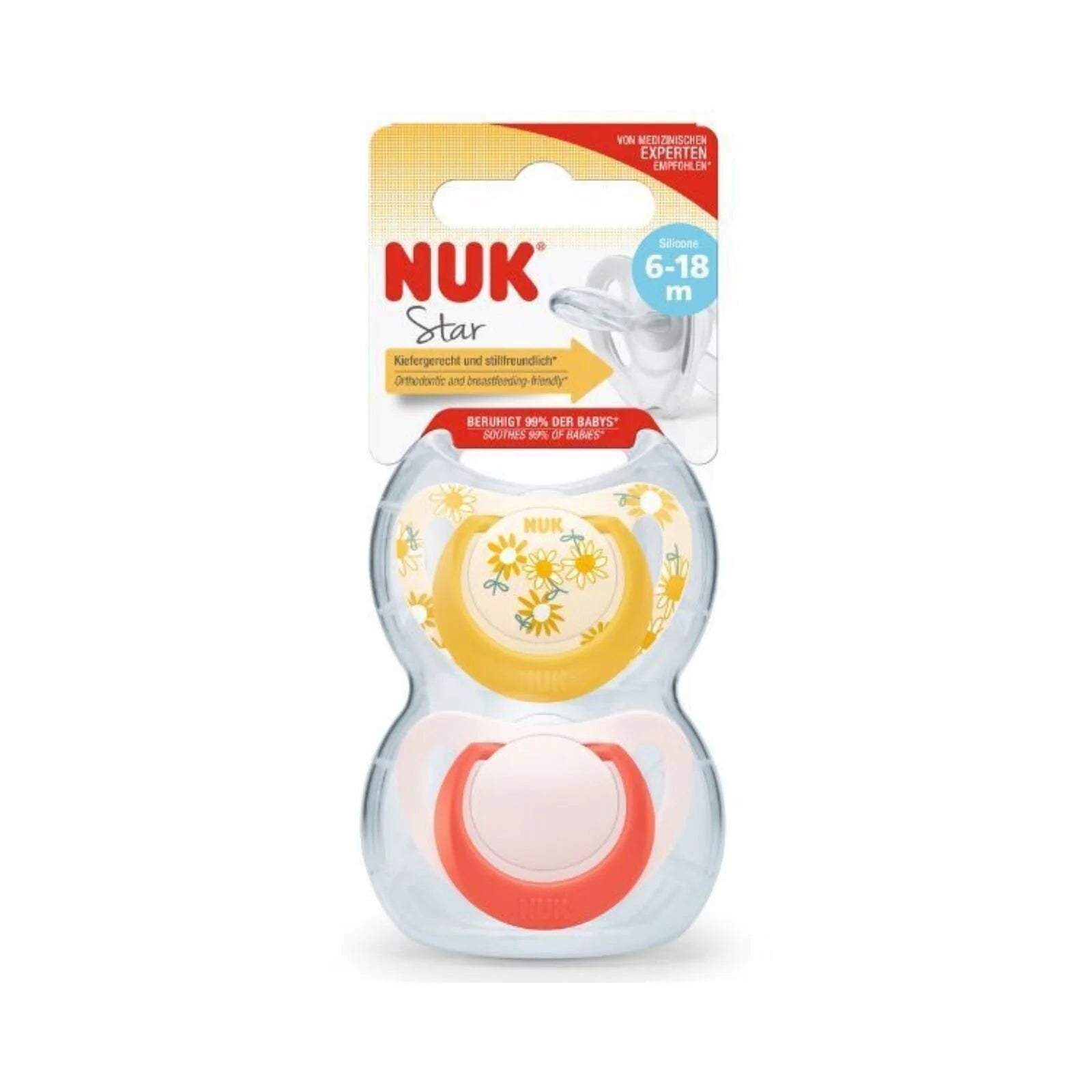 NUK Star Soother 6 - 18 months Pack of 2 - Red - ebebek - Black Friday