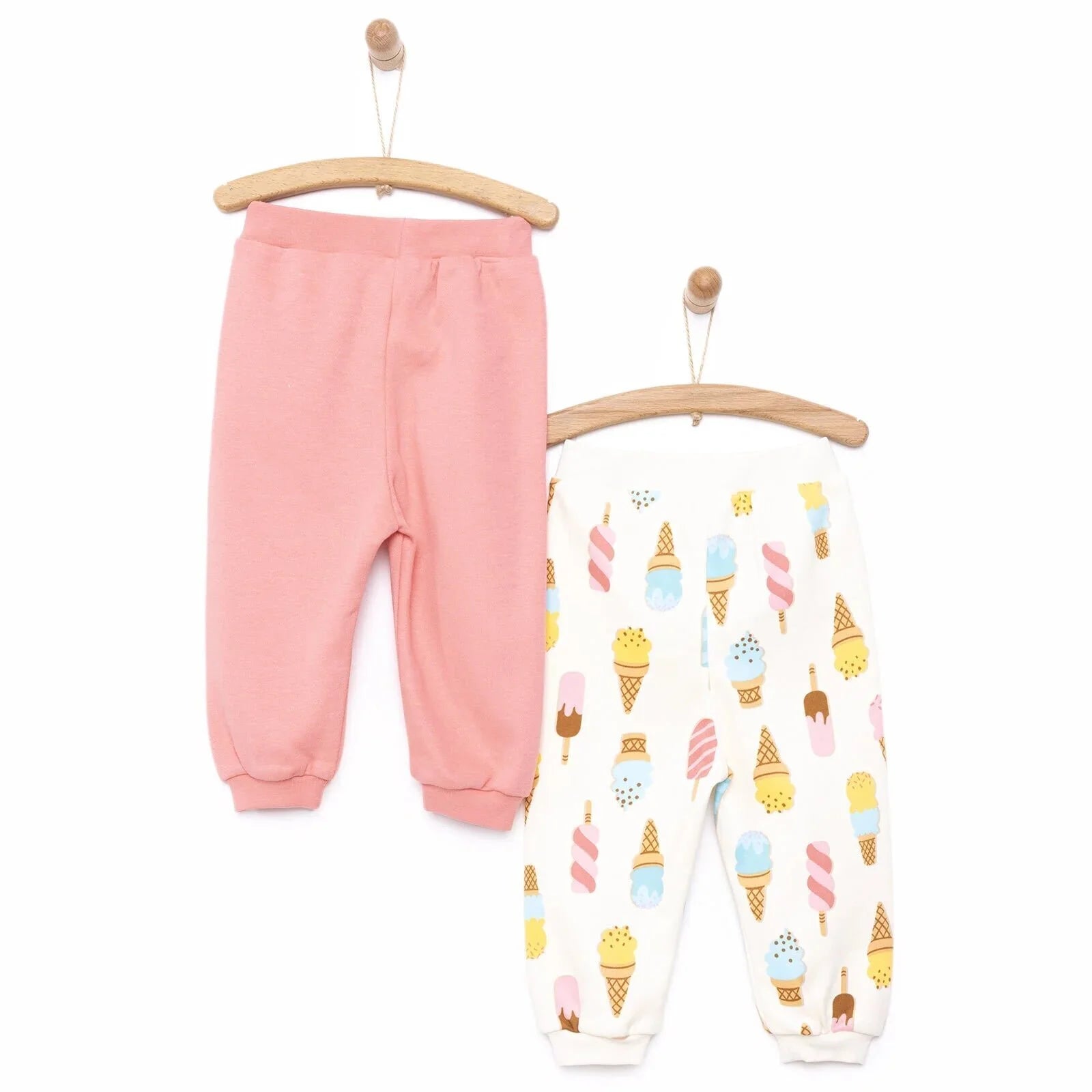 HelloBaby Baby Girl Basic Ice Cream Printed Footless Bottom 2 pcs - Pink - ebebek - Black Friday