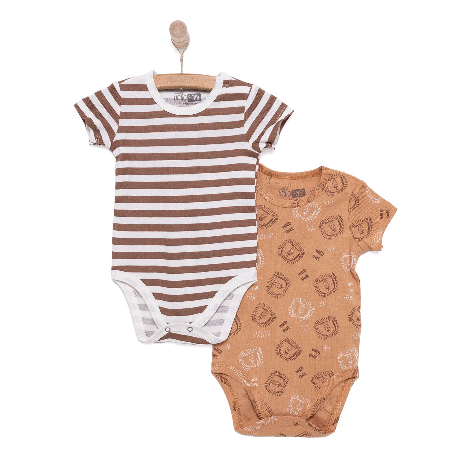 HelloBaby Baby Boy Short Sleeve Body 2 Pcs - Green - ebebek - Black Friday