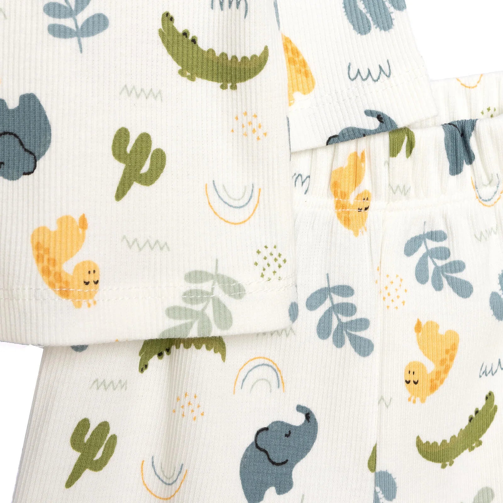 HelloBaby Baby Boy Elephant Printed Long Sleeve Pyjamas 2 pcs - Ecru - ebebek - Black Friday