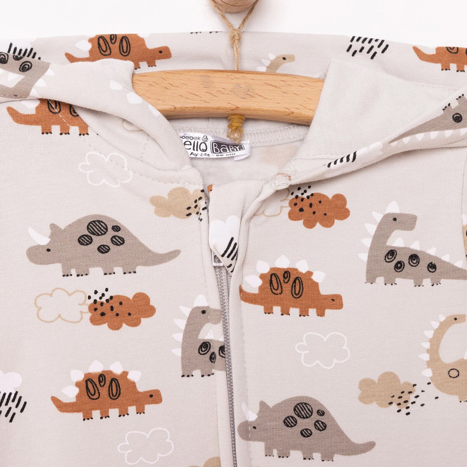 HelloBaby Newborn Hooded Jumpsuit - Grey - ebebek - Black Friday