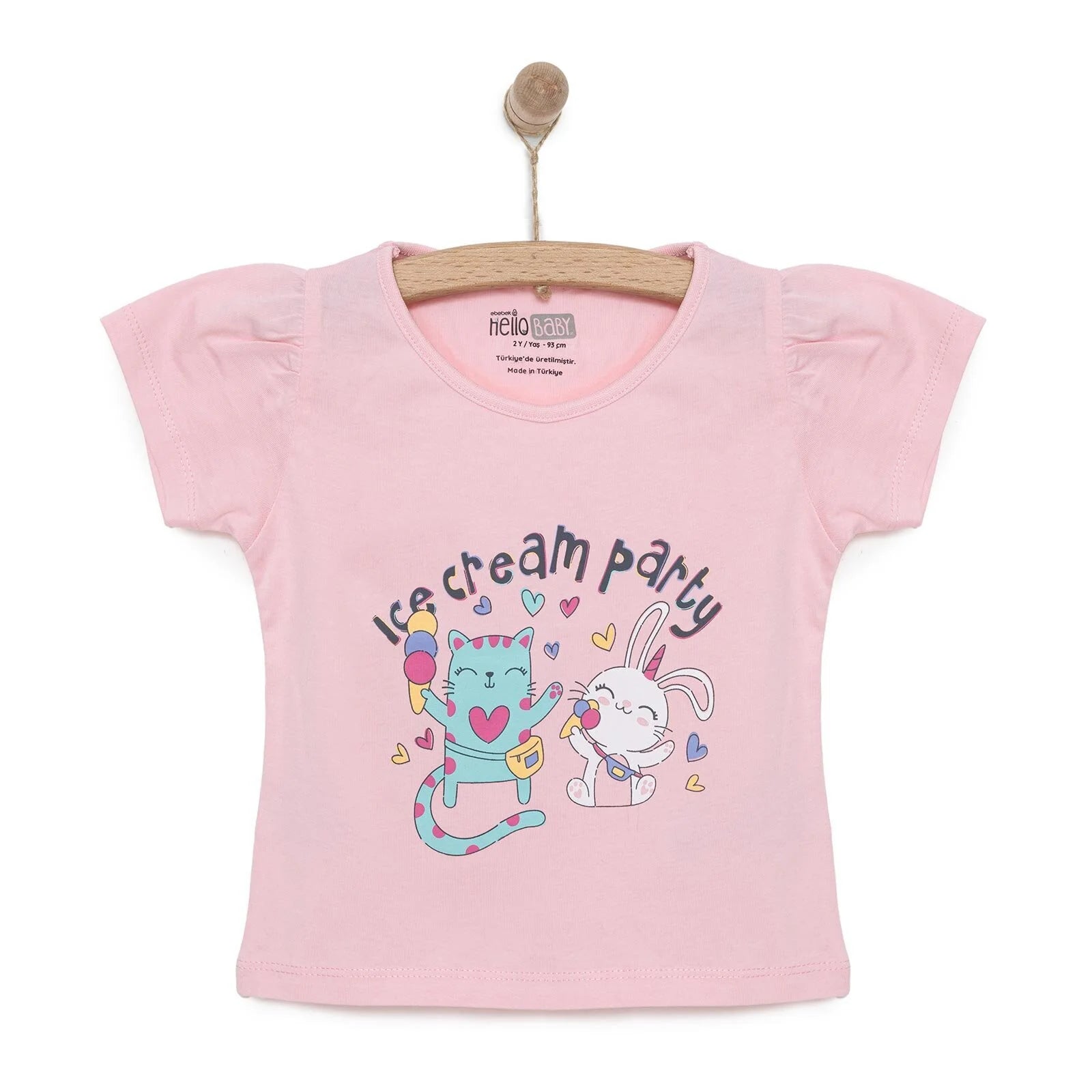 HelloBaby Basic Girl Ice Cream Party Printed Tshirt - Pink - ebebek - Black Friday