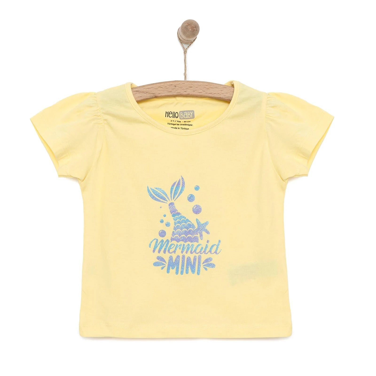 HelloBaby Basic Girl Mermaid Printed Tshirt - Yellow - ebebek - Black Friday