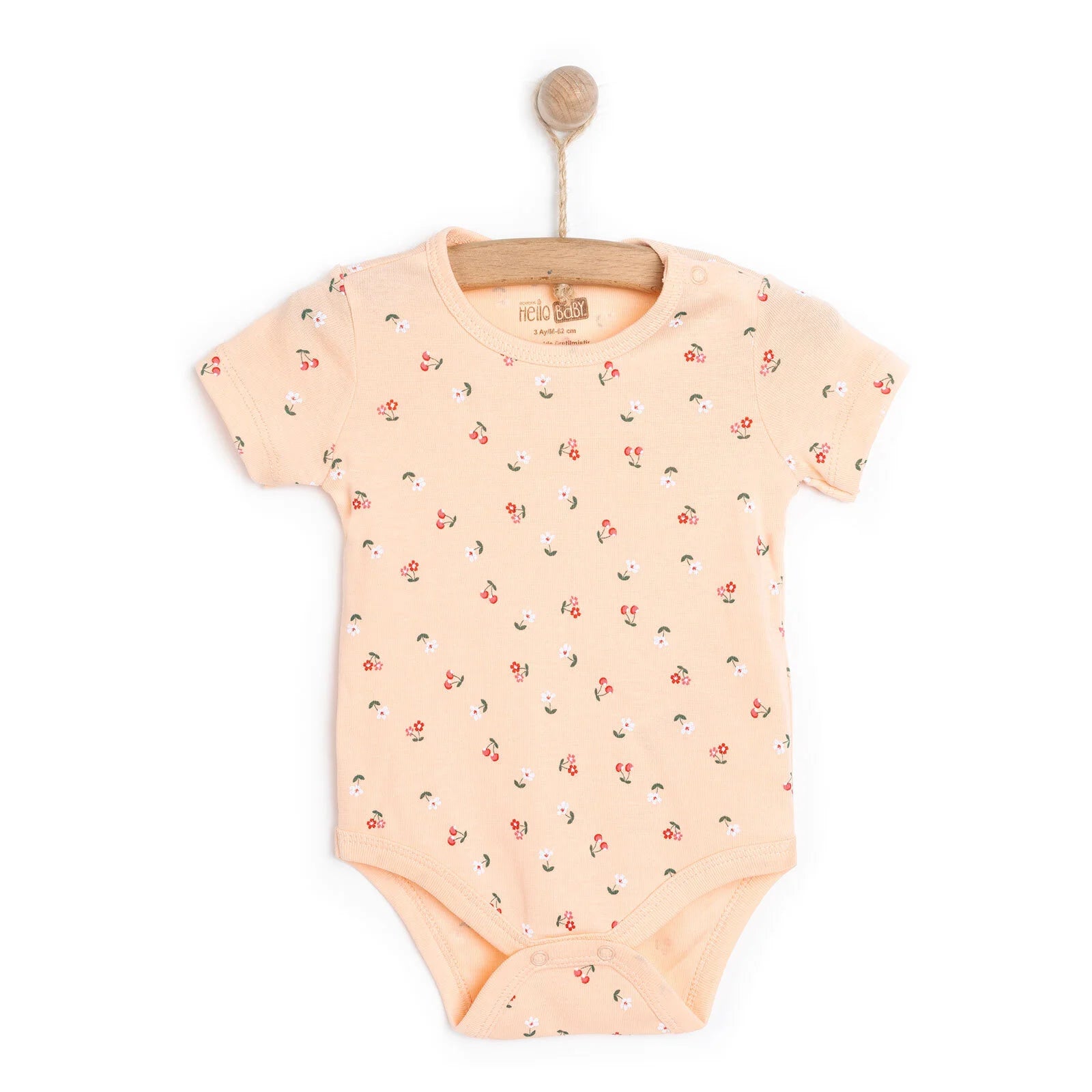 HelloBaby Short Sleeve Bodysuit - Salmon - ebebek - Black Friday