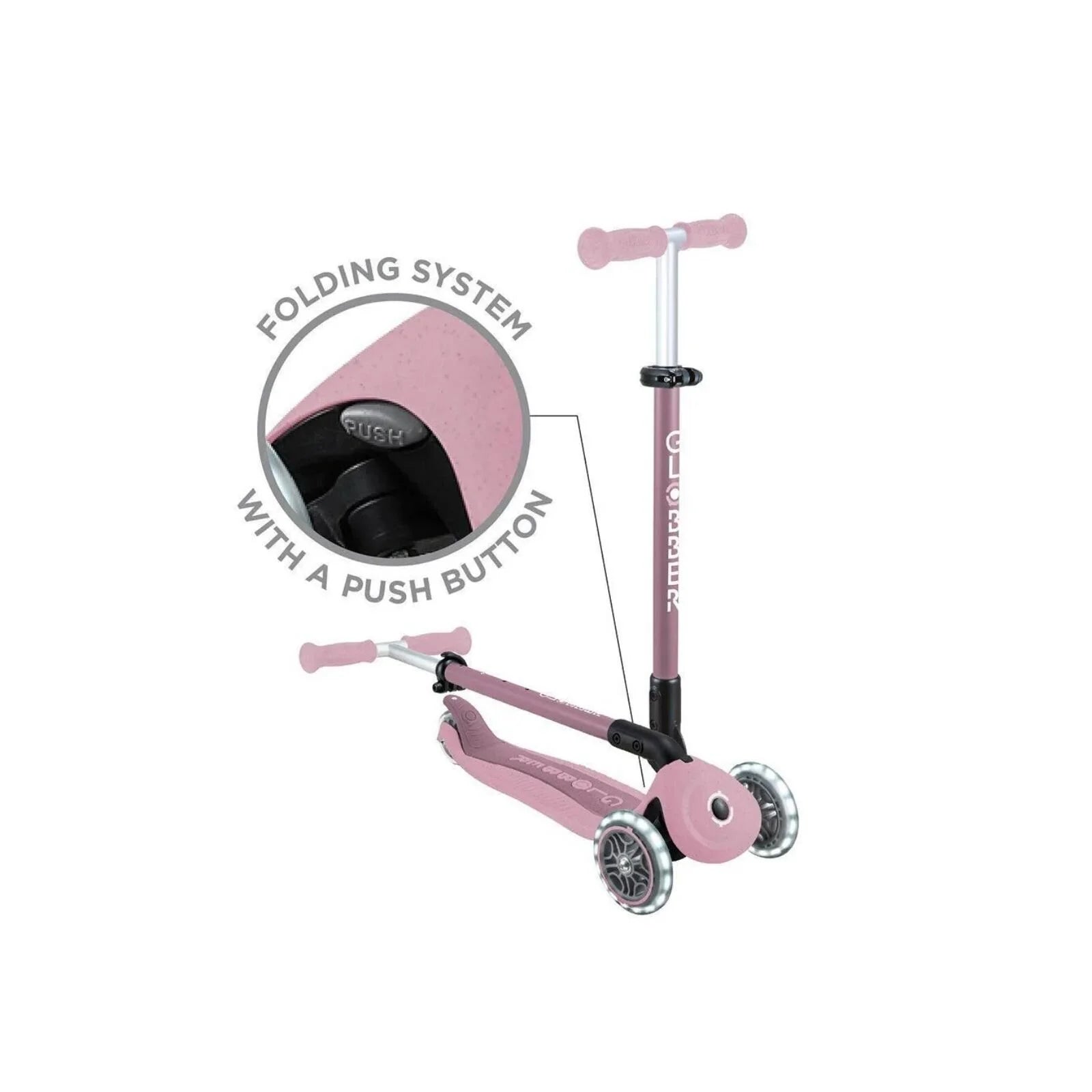 Globber Go Up Active Lights Eco Scooter - Berry - ebebek - Black Friday