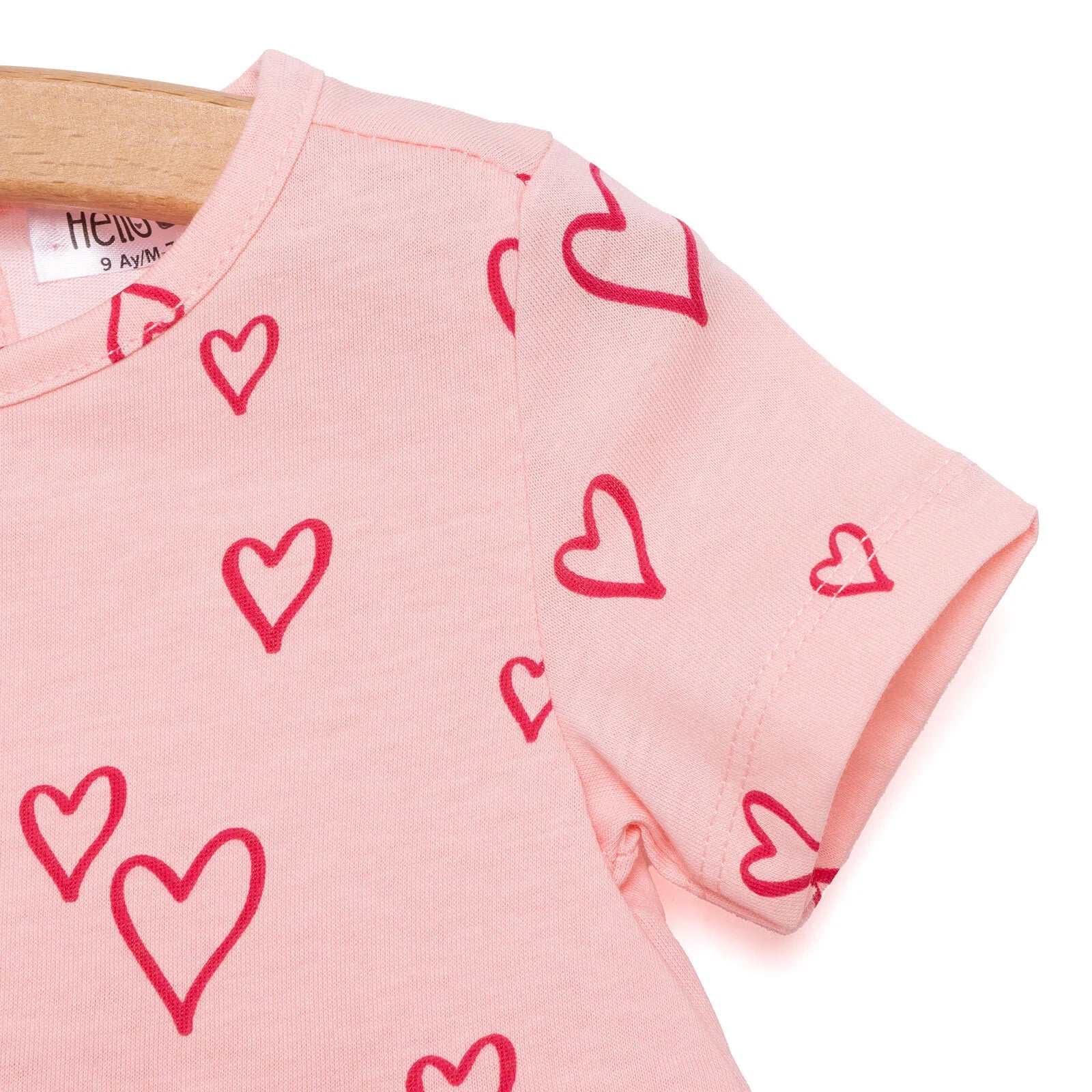 HelloBaby Basic Girl Heart Patterned Dress - Light Pink - ebebek - Black Friday