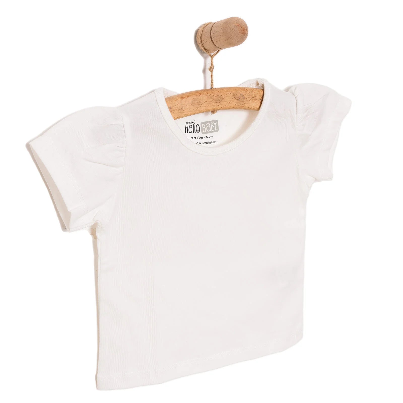HelloBaby Baby Girl Basic Tshirt - Ecru - ebebek - Black Friday