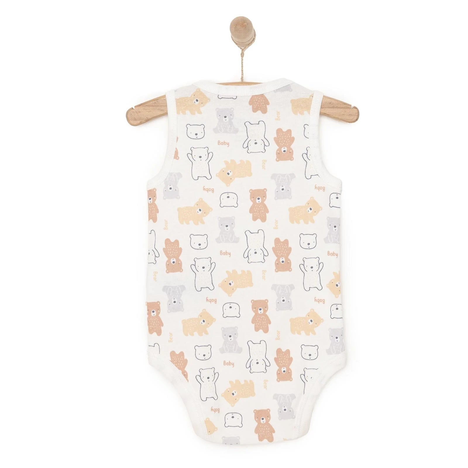 HelloBaby Bear Patterned Athlete Bodysuit - Ecru - ebebek - Black Friday
