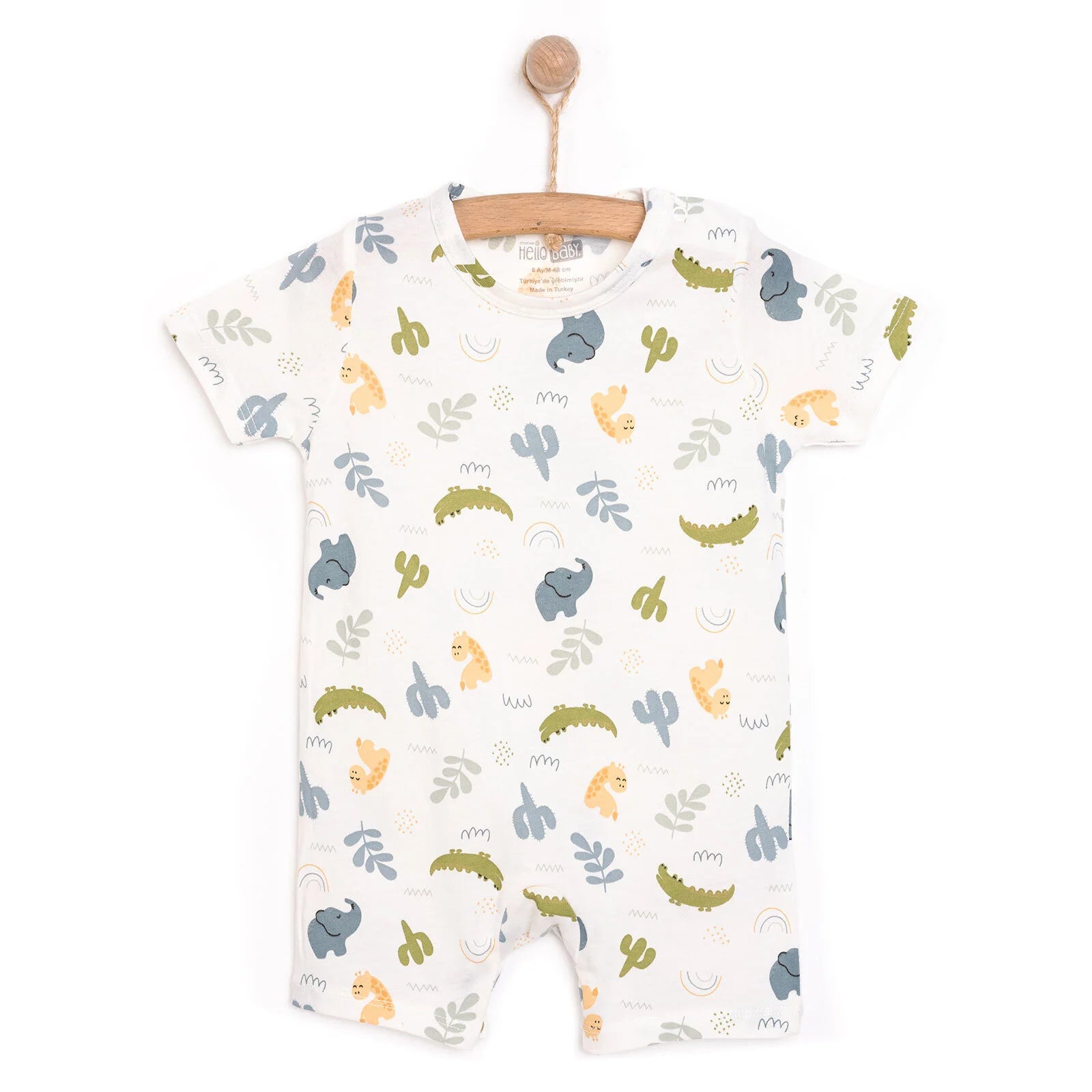 HelloBaby Newborn Boy Short Overalls - Ecru - ebebek - Black Friday