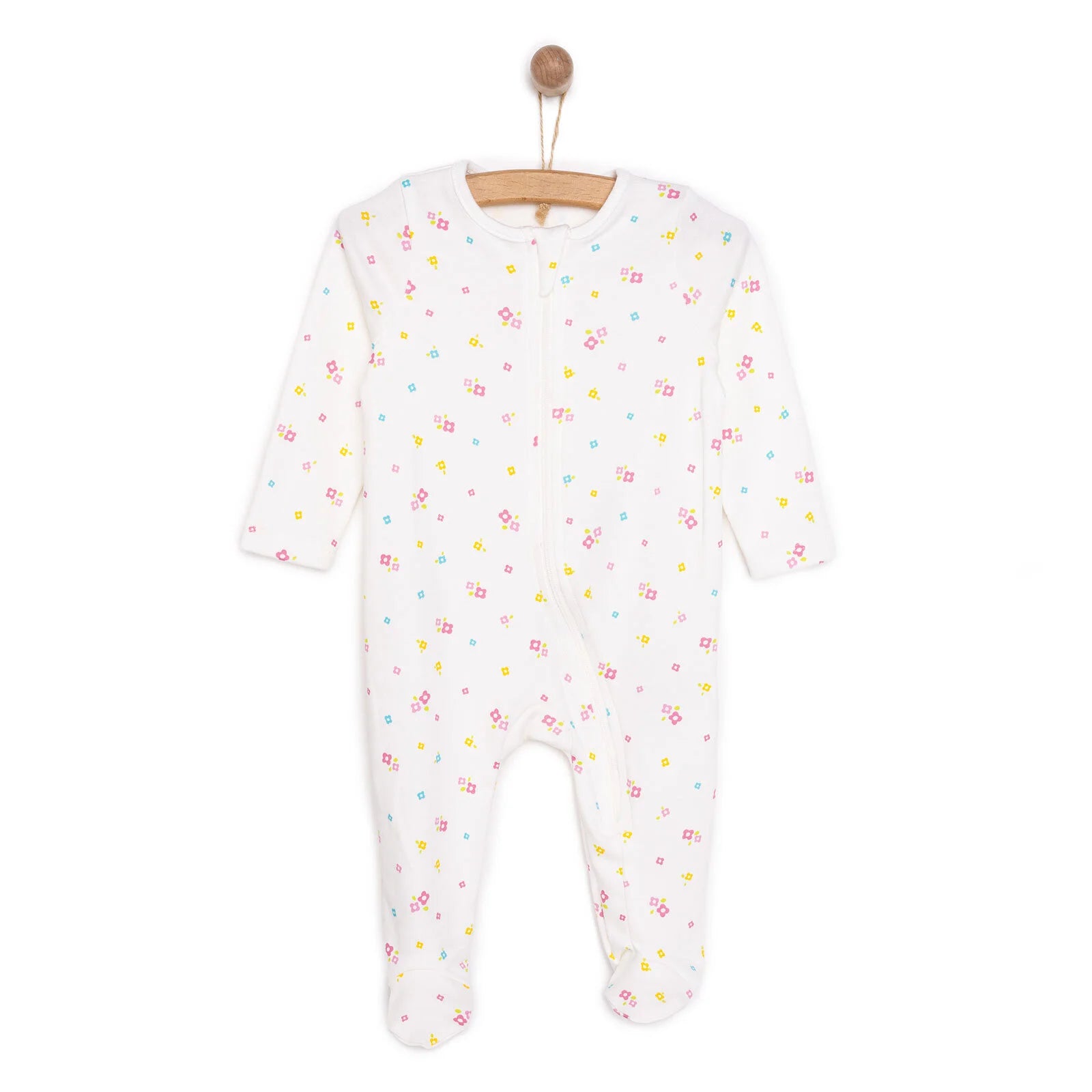 HelloBaby Newborn Girl Footed Jumpsuit - Ecru - ebebek - Black Friday