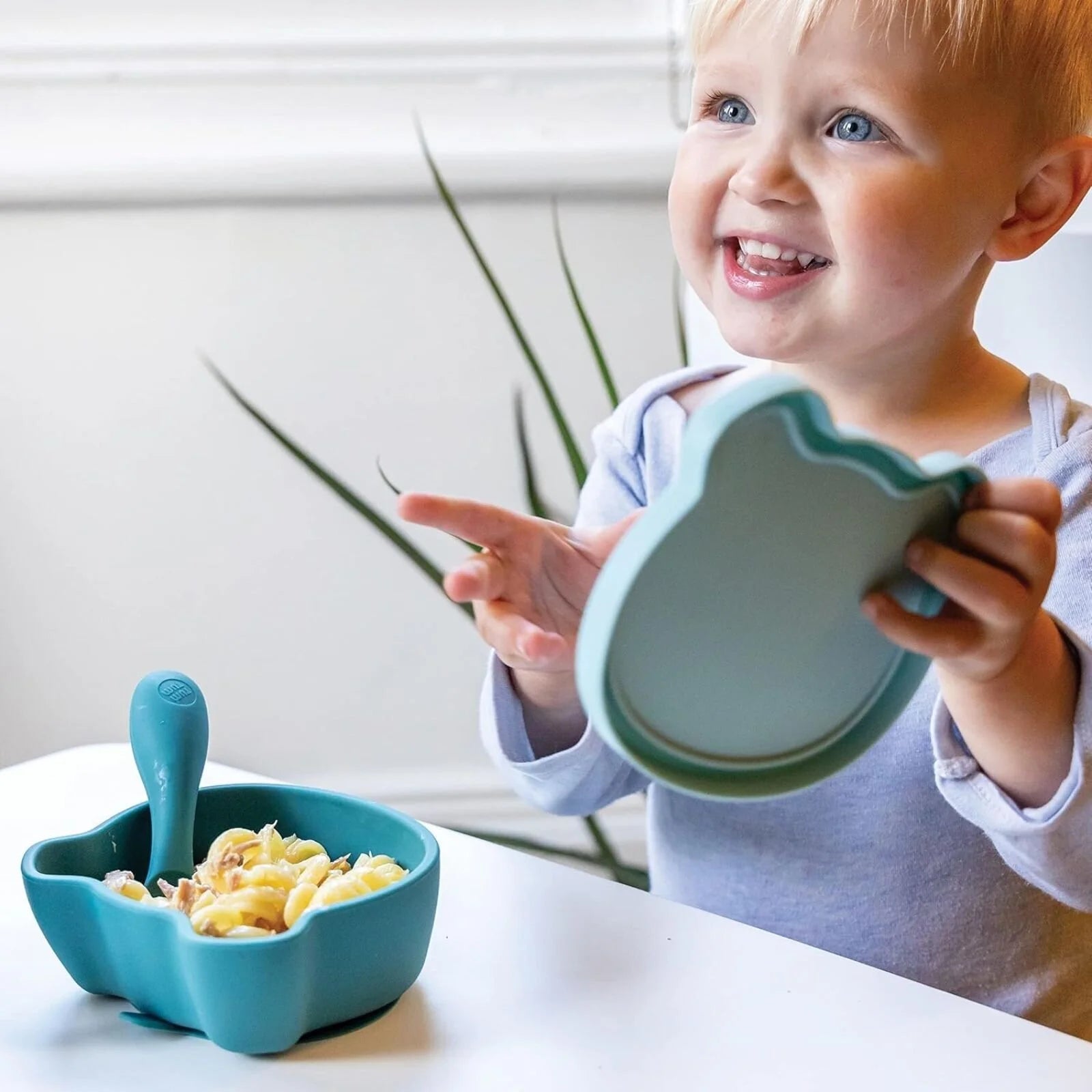 TUM TUM Silicone Weaning Bowl & Spoon Set Boris Bear - Blue - ebebek - Black Friday