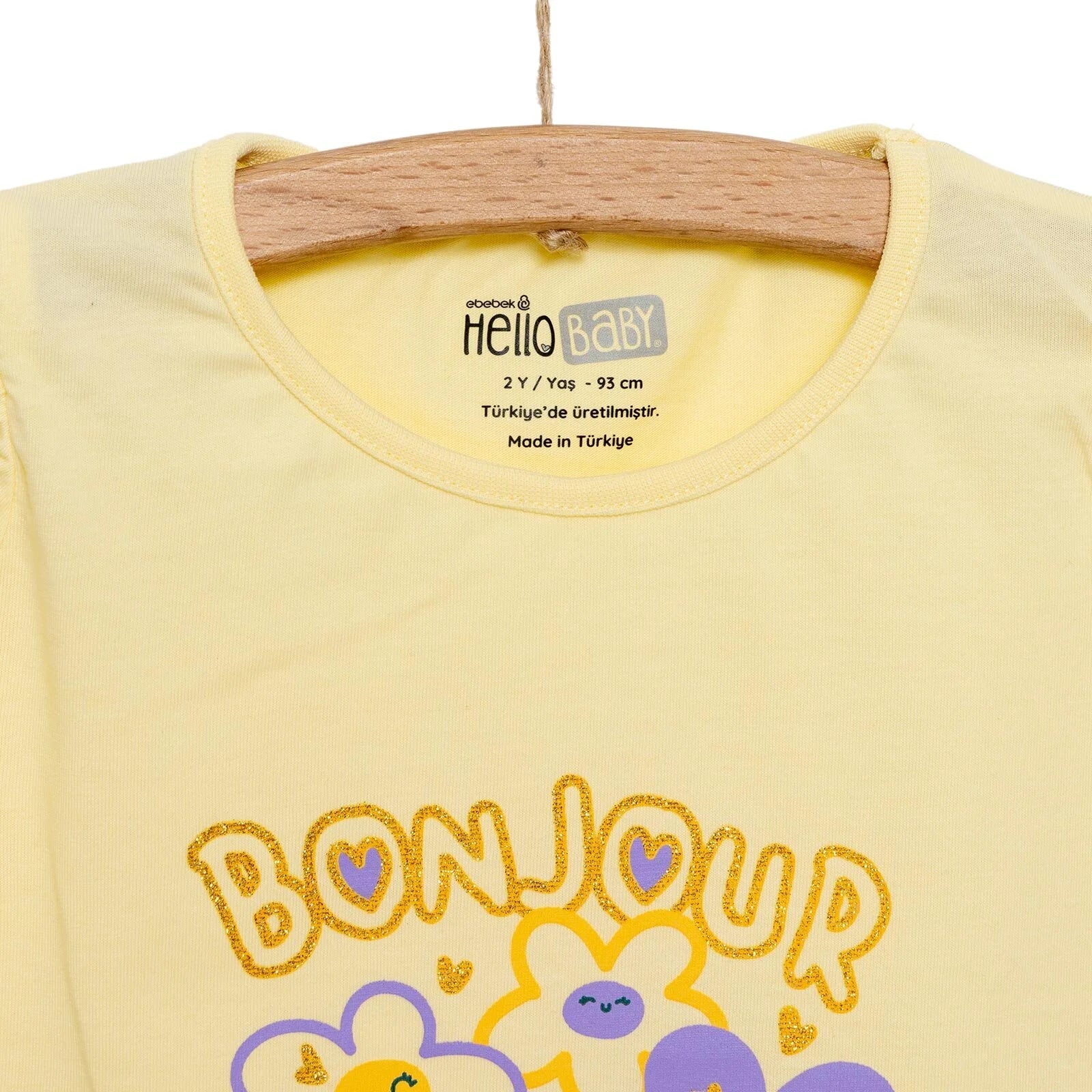 HelloBaby Basic Girl Flowers Printed T-shirt - Light Yellow - ebebek - Black Friday