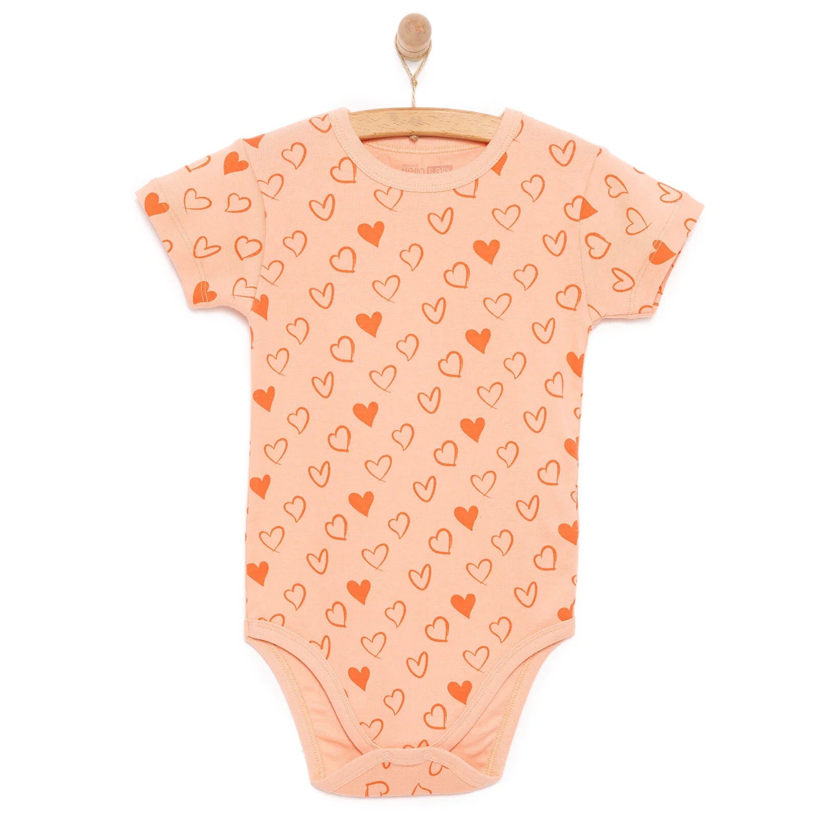 HelloBaby Girl Short Sleeve Bodysuit - Salmon - ebebek - Black Friday