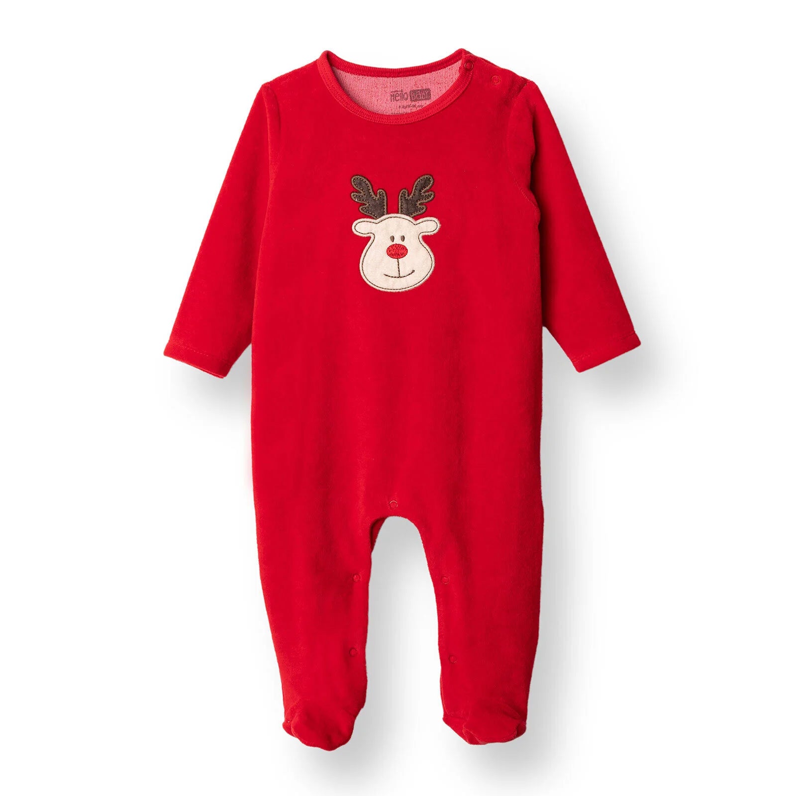 HelloBaby My First Christmas Newborn Unisex Velvet Footed Jumpsuit - Green - ebebek - Black Friday