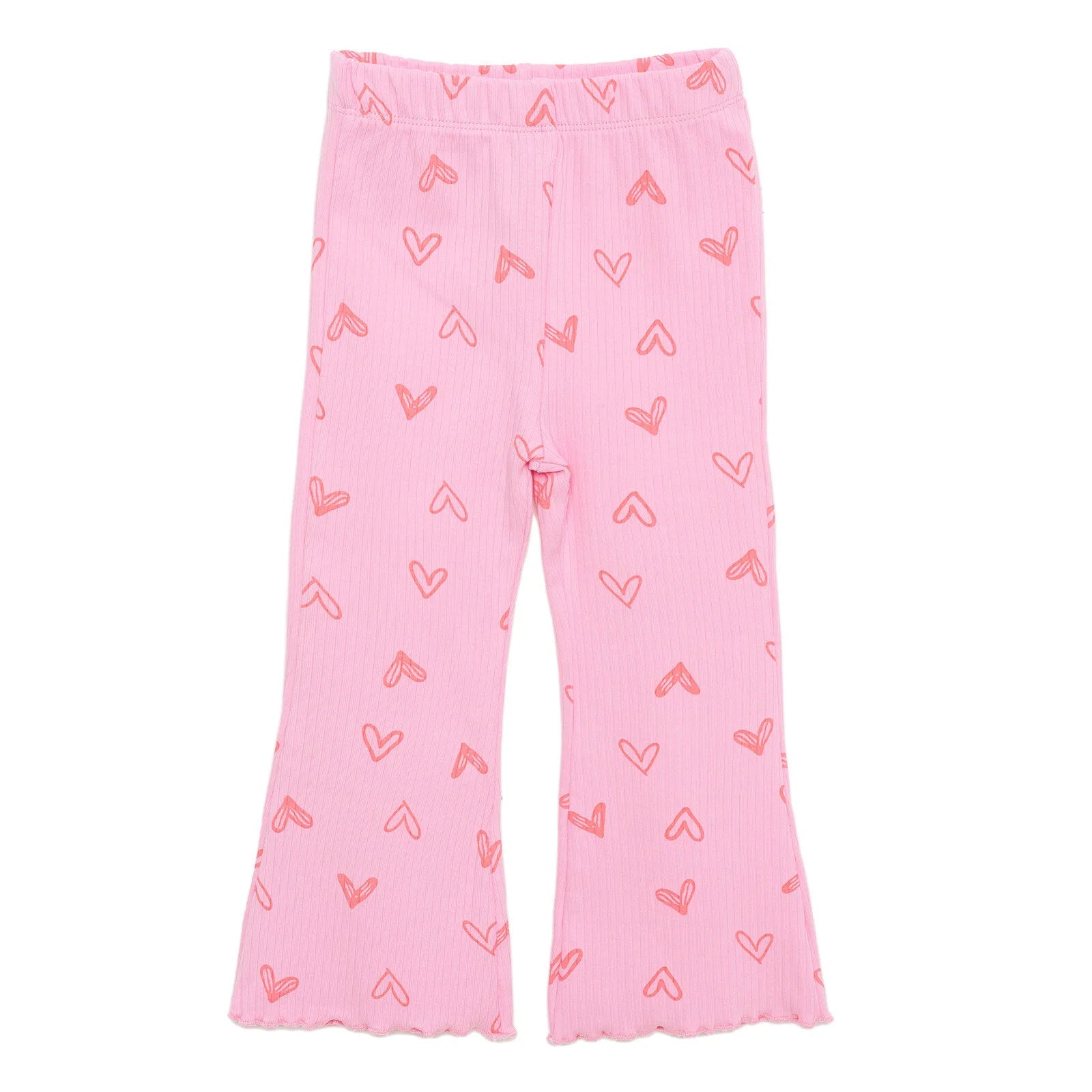 HelloBaby Girl Heart Patterned Flare Leggings - Pink - ebebek - Black Friday