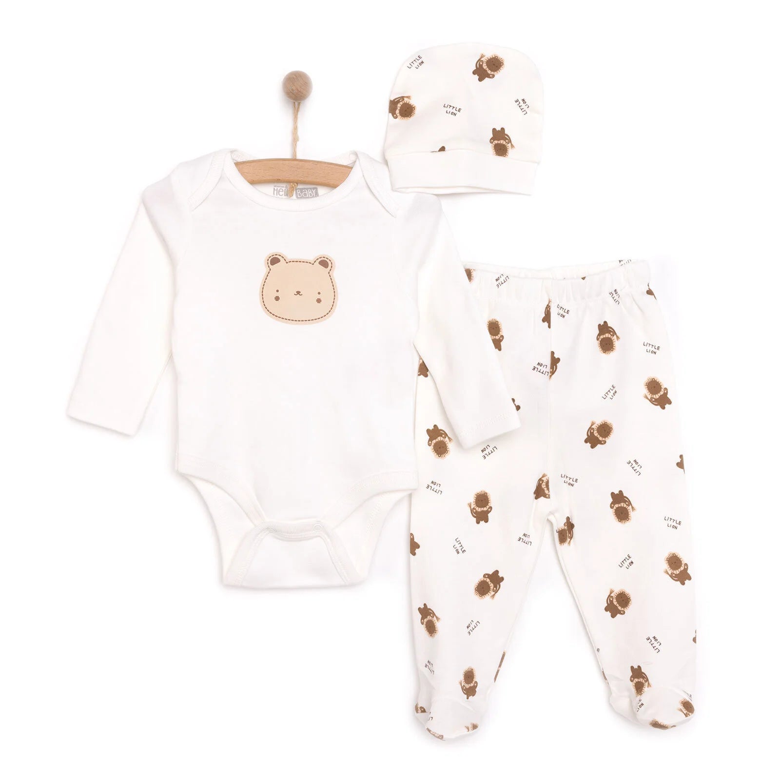 HelloBaby Baby Girl Body - Footed Bottom - Hat - Beige - ebebek - Black Friday